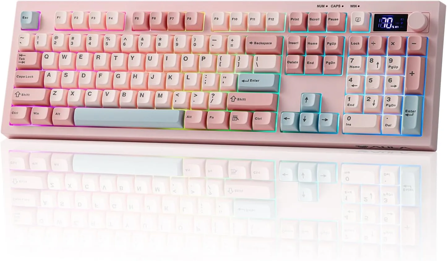 Teclado Gamer Epomaker Aula S102 PRO Membrana con Pantalla TFT y Control de Volumen