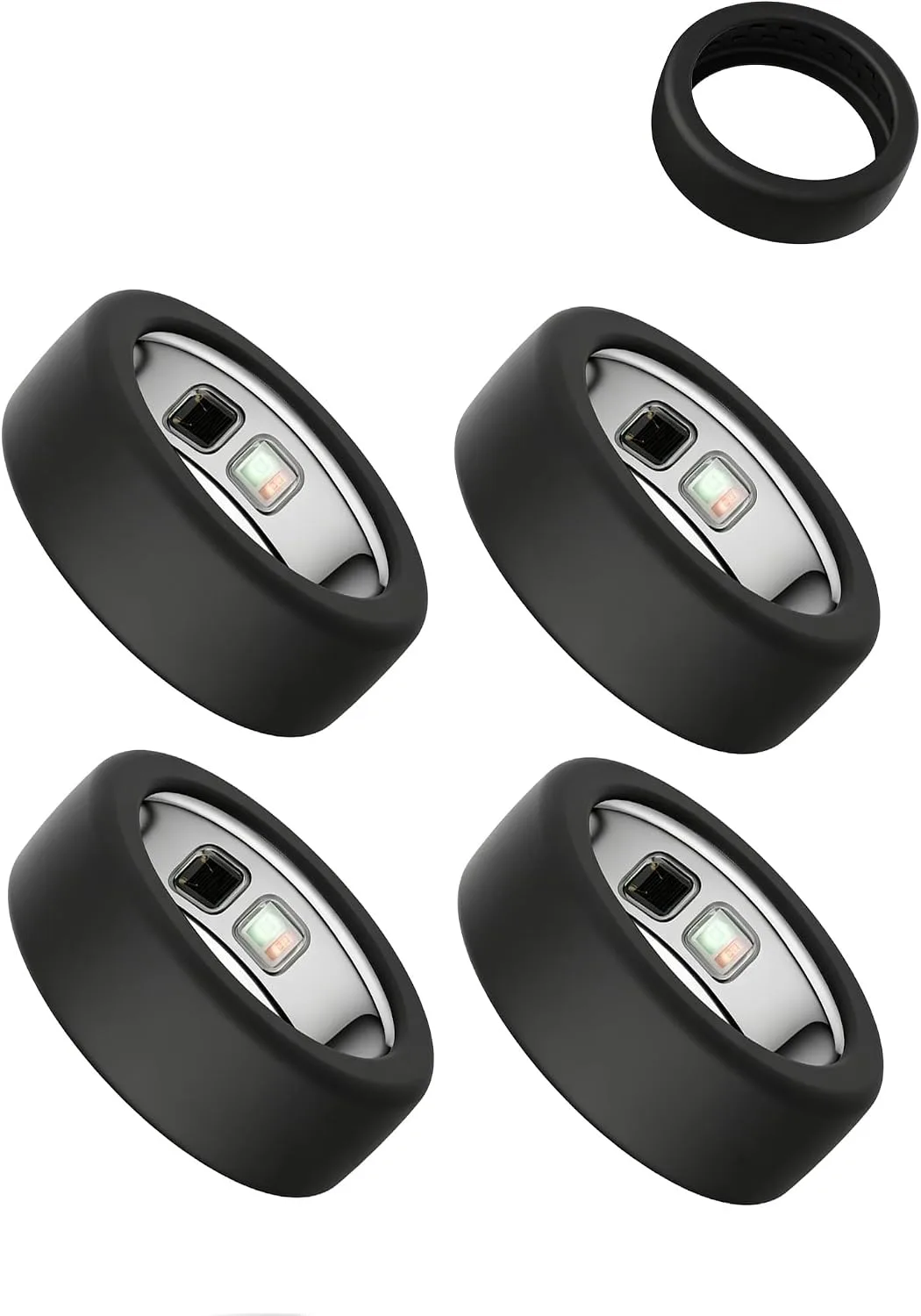 (4 Pack) BOVUGAC for OURA Ring5 Silicone Ring Protector Case.(Size:6~9)