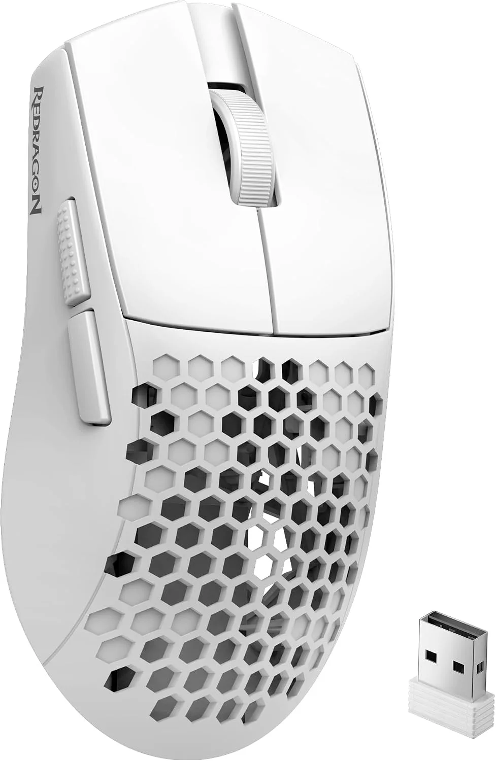 Mouse Gamer Redragon M725 Honeycomb Shell Inalámbrico Ligero 49g Blanco