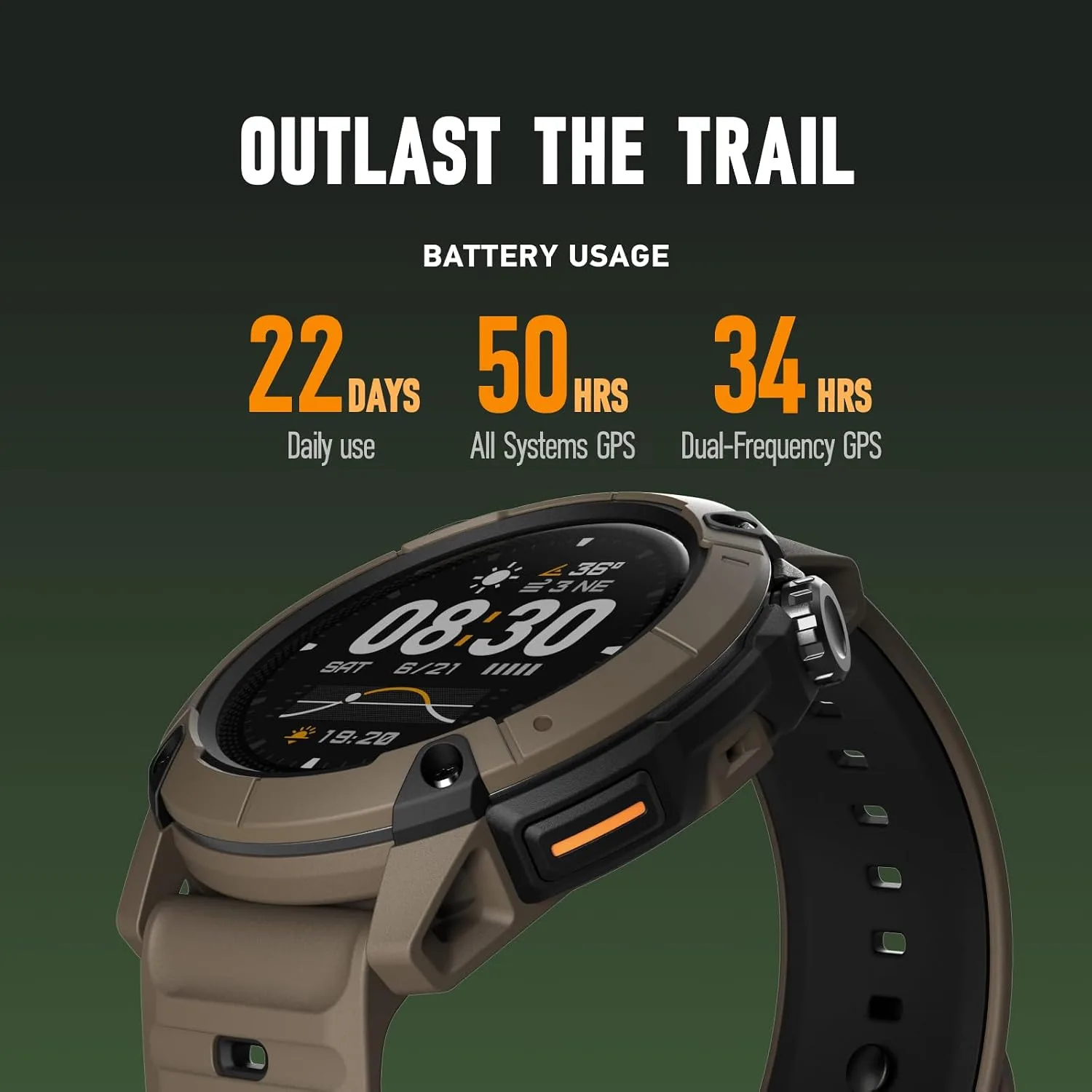 COROS Nomad GPS Outdoor Smartwatch, 22-Day Battery Life, Fishing
