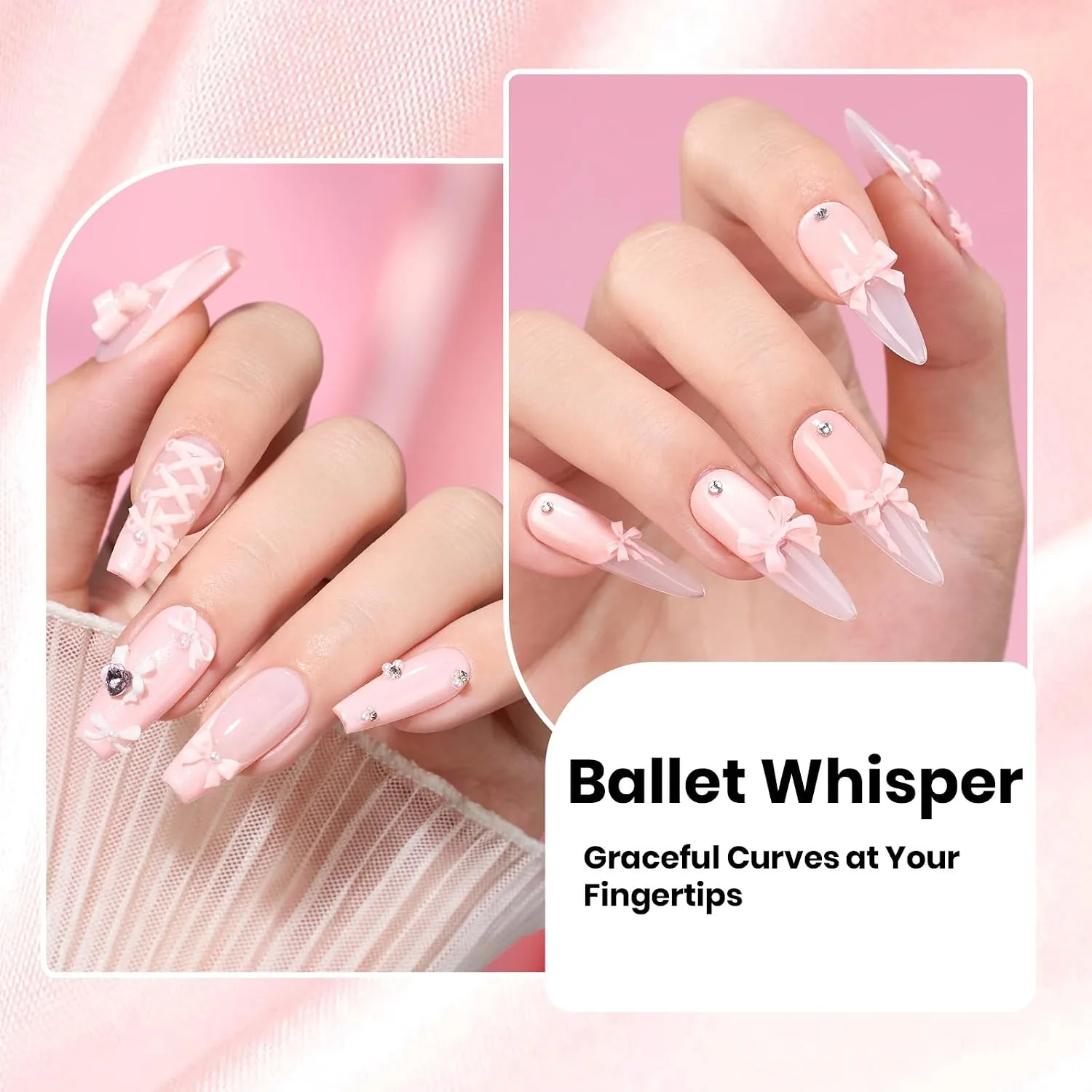 Beetles 3D Gel Nail Art with 3D Mold, 5 in 1 Pink Solid Builder Nail Gel