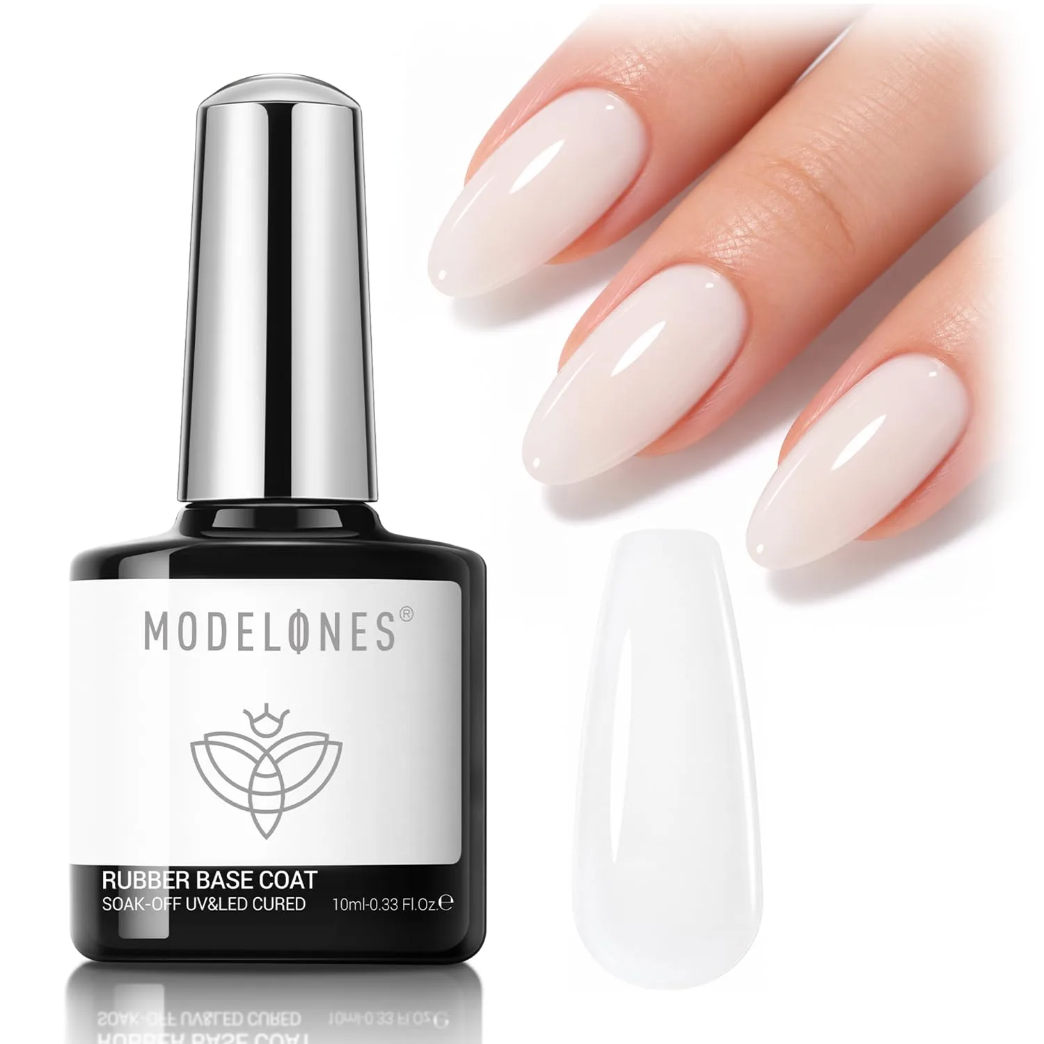 modelones Milky White Builder Nail Gel Rubber Base Coat Sheer White