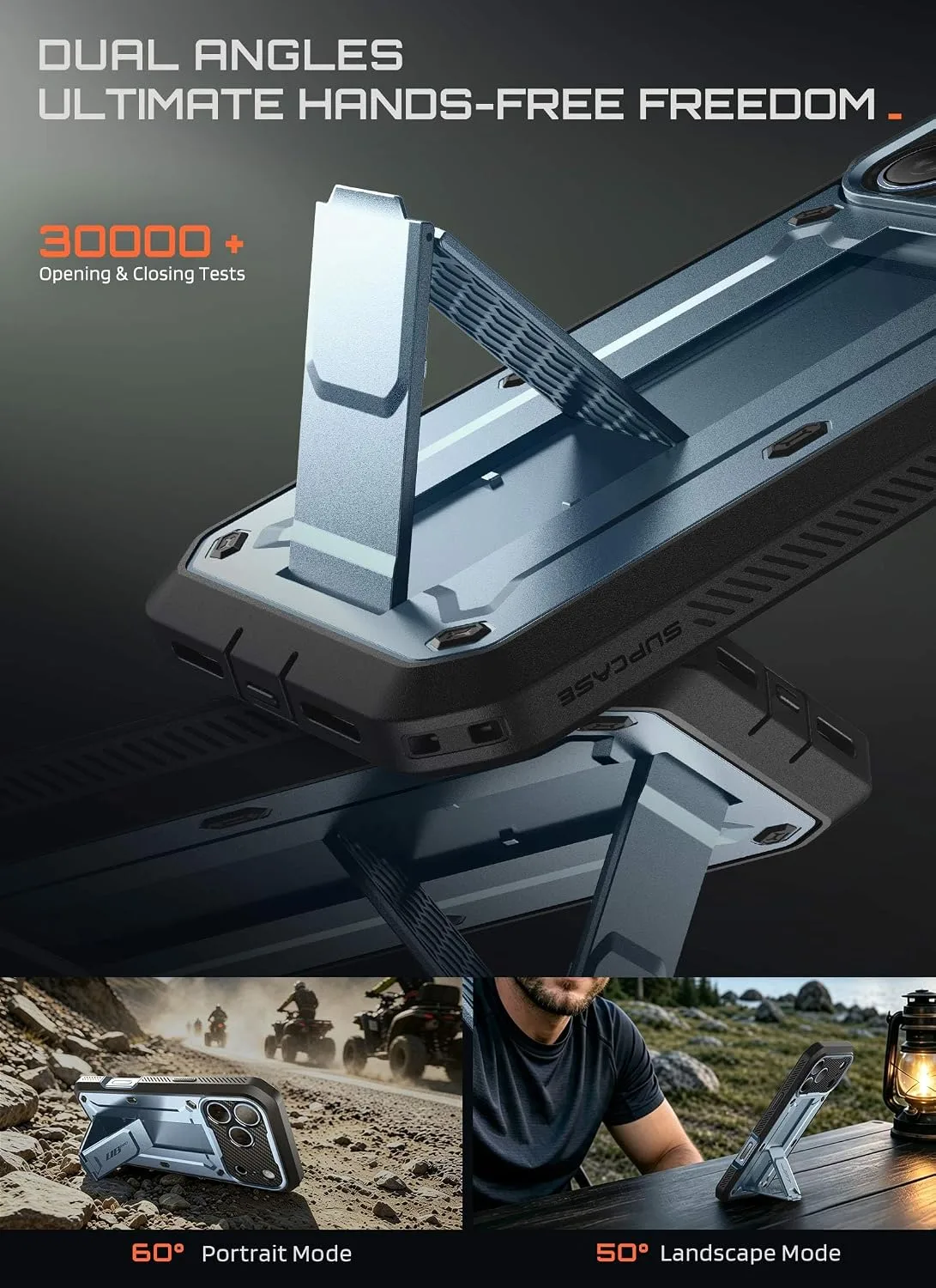 SUPCASE for iPhone 18 Pro Case / 17 Pro Case with Belt Clip, Glacier Blue