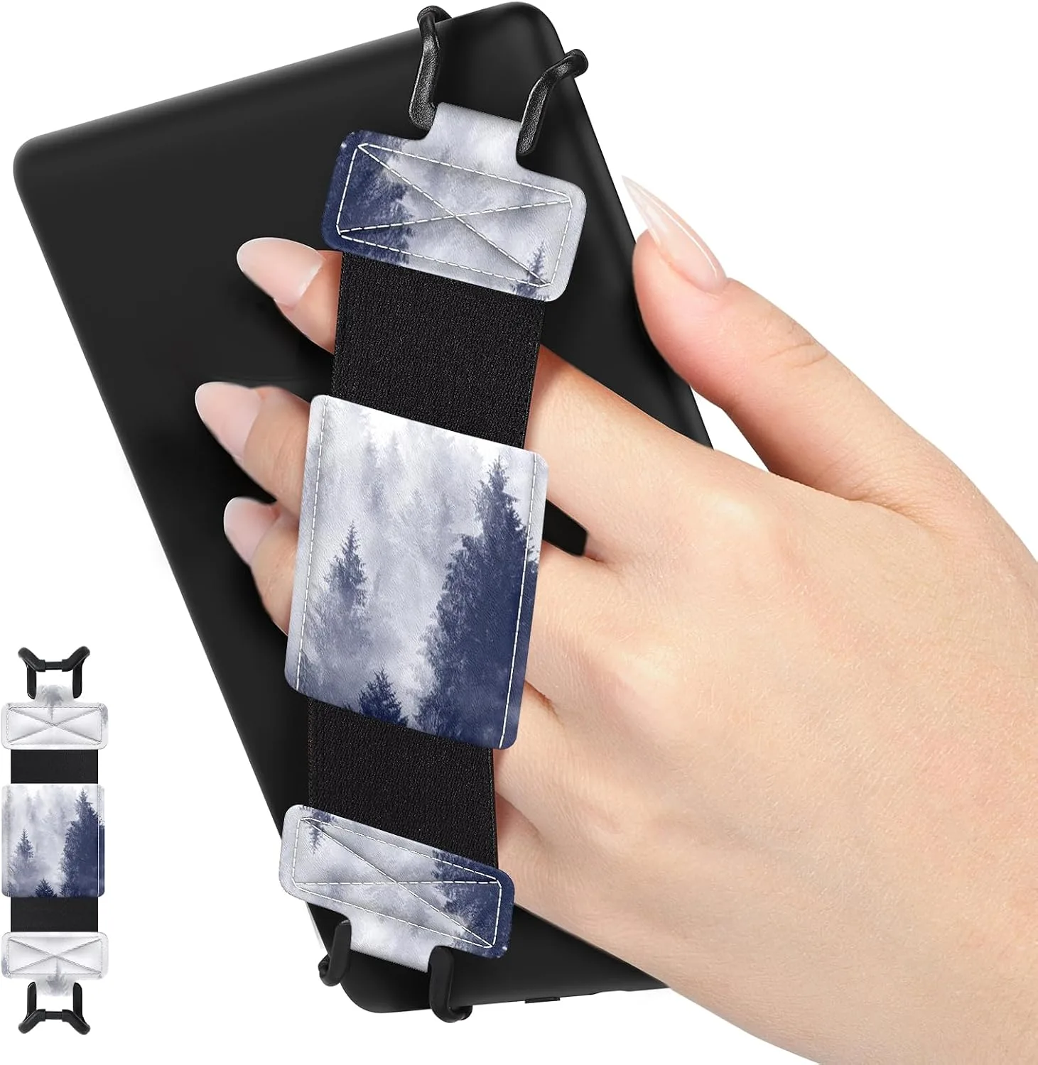 MoKo Soft Hand Strap for 6-8" Kindle eReaders Fire Tablet, Gray Forest
