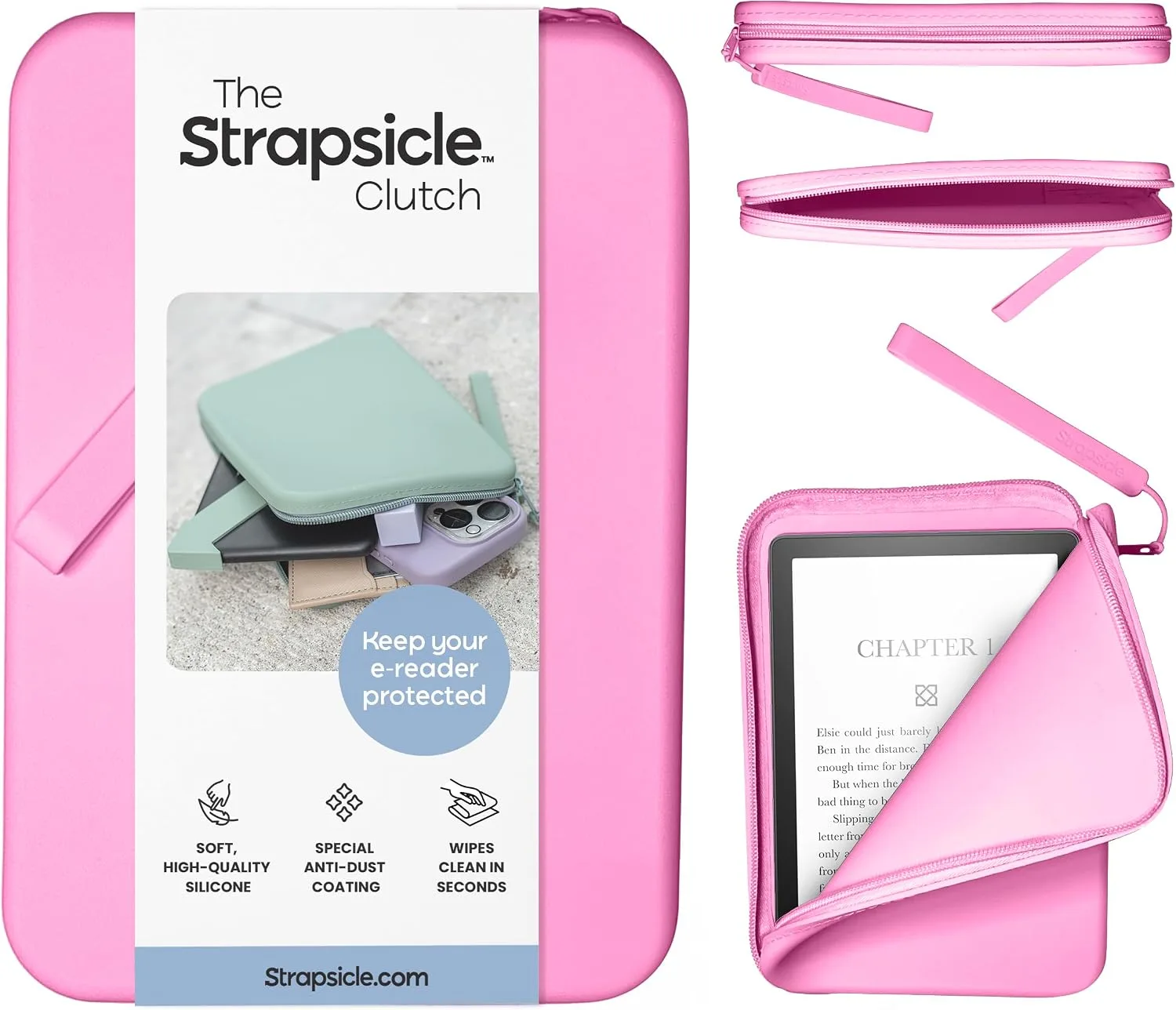 Strapsicle Silicone Clutch Bag for Your e-Reader and More - Candy Crush