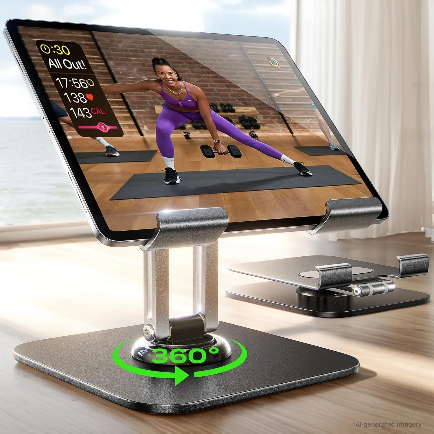 Soporte para iPad Lisen de aluminio ajustable 360°