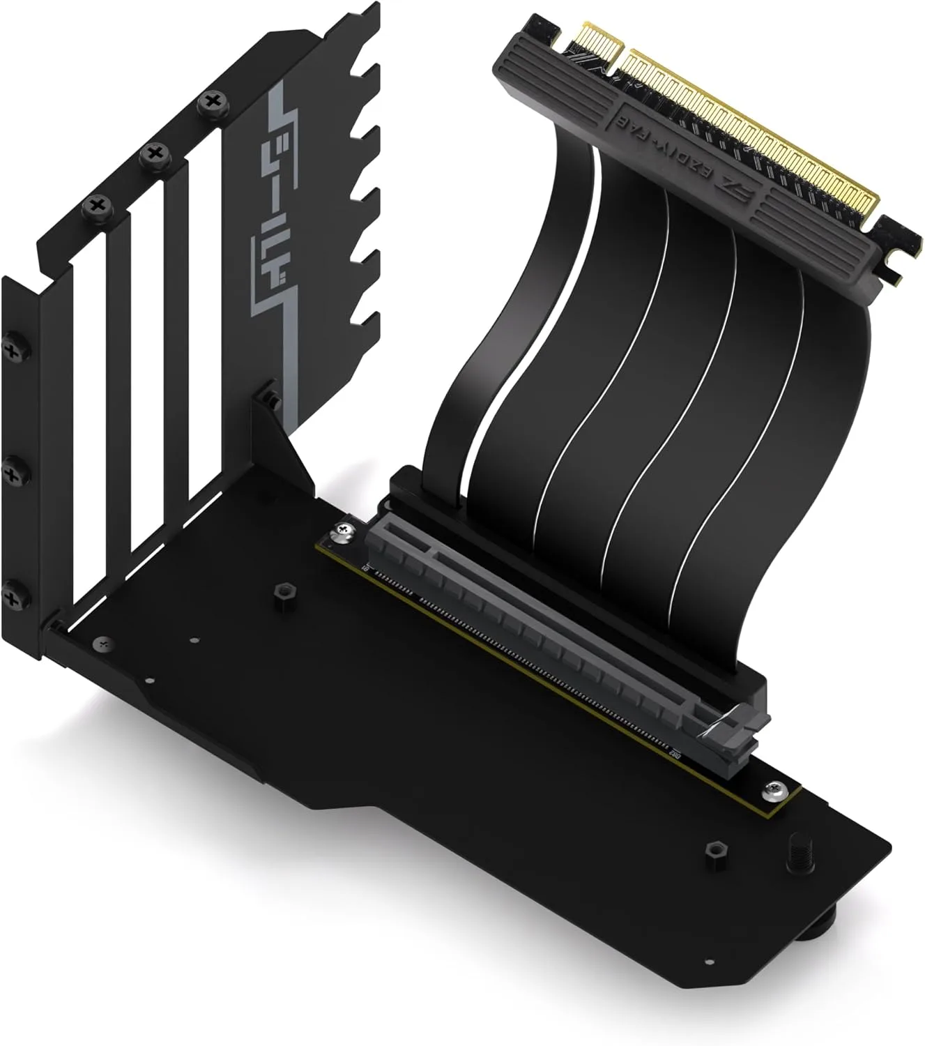 Montura Vertical para GPU EZDIY-FAB Shield con Cable Riser PCIe 4.0 de 115mm Negro
