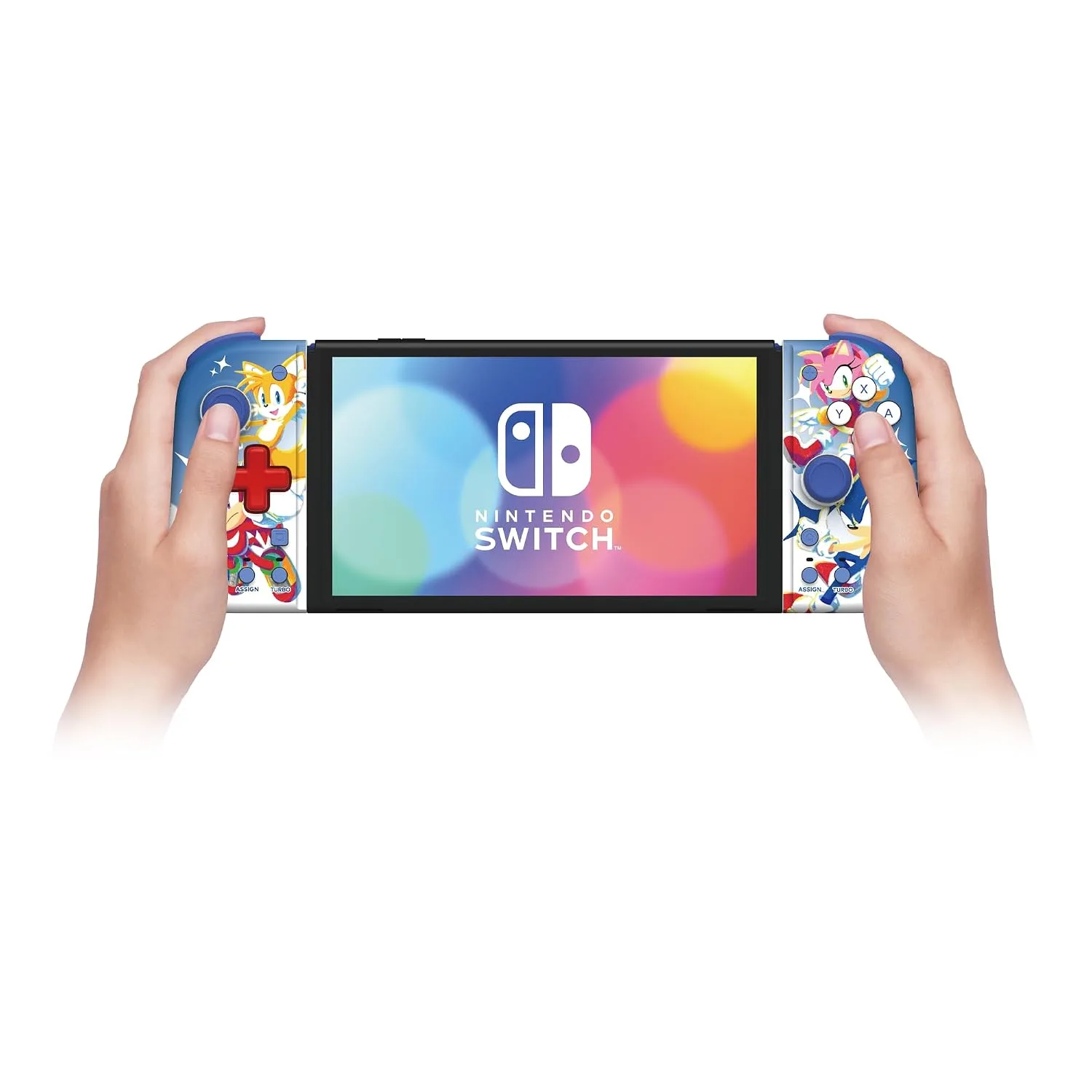 HORI Nintendo Switch Split Pad Compact (Sonic the Hedgehog Edition) Ergonomic Controller for Handheld Mode - Officially Licensed by Nintendo and SEGA