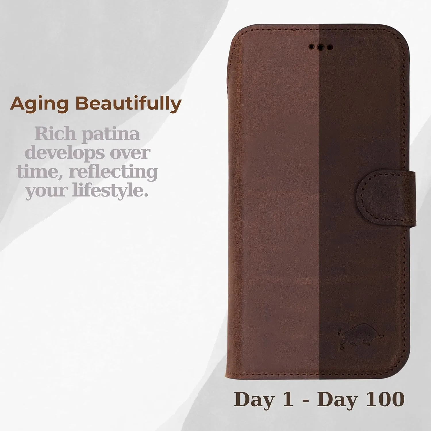 VENOULT Wallet Case for iPhone, Full Grain Genuine Turkish Leather, Magnetic Detachable, RFID 4 Card Slots, Business Style, Compatible with MagSafe (Vintage, iPhone 16 Pro)