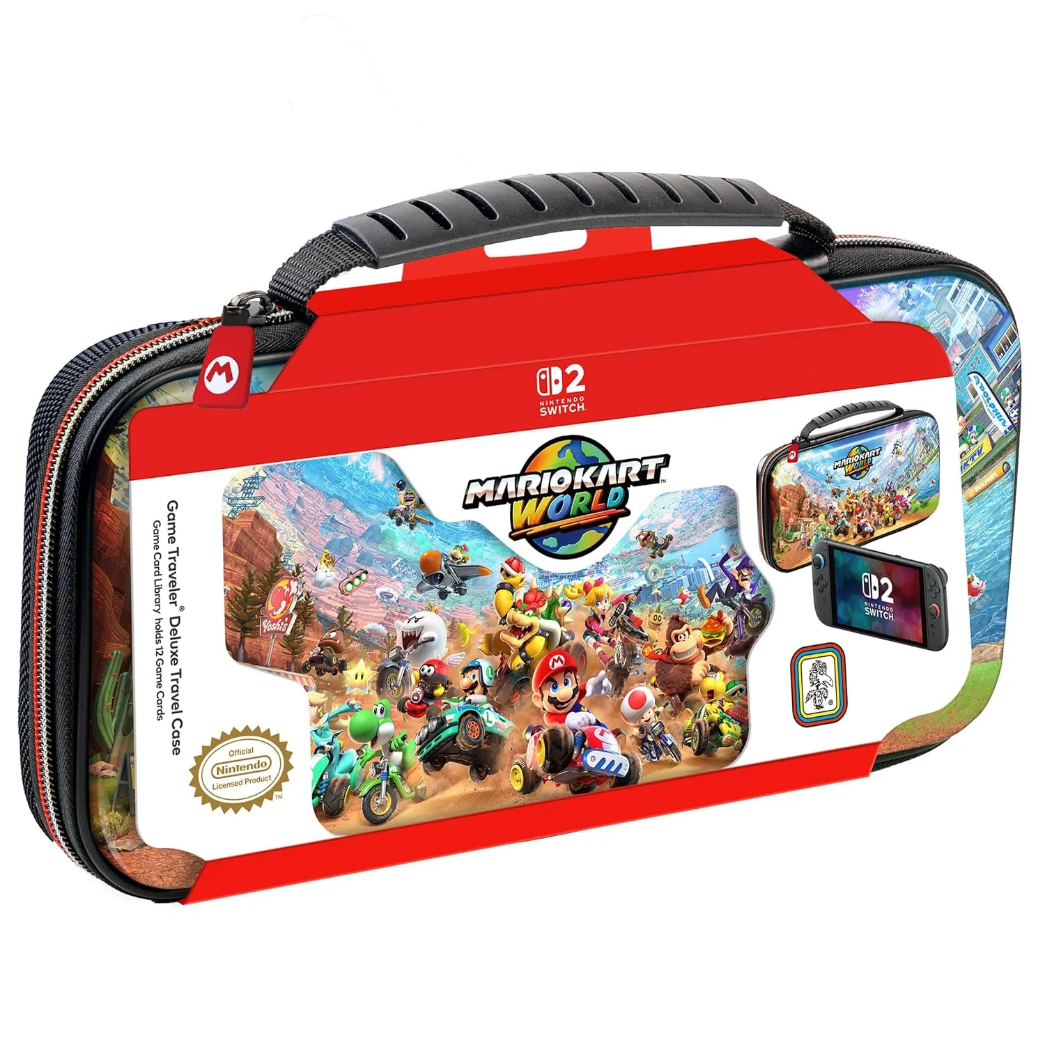 Game Traveler Deluxe Licensed Travel Case for Nintendo Switch, Nintendo Switch 2, OLED, Black Medium - R.D.S. INDUSTRIES, INC. (NS230)