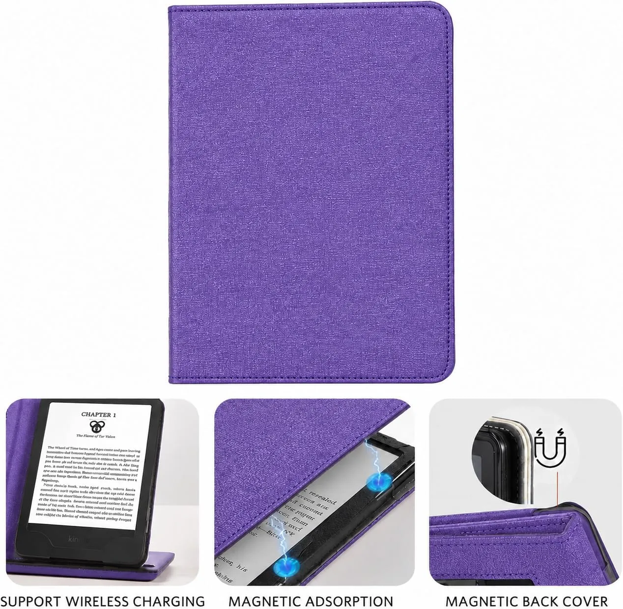 CoBak 6 Inch Case with Stand, not for iPad(A0J28), Fabric Purple
