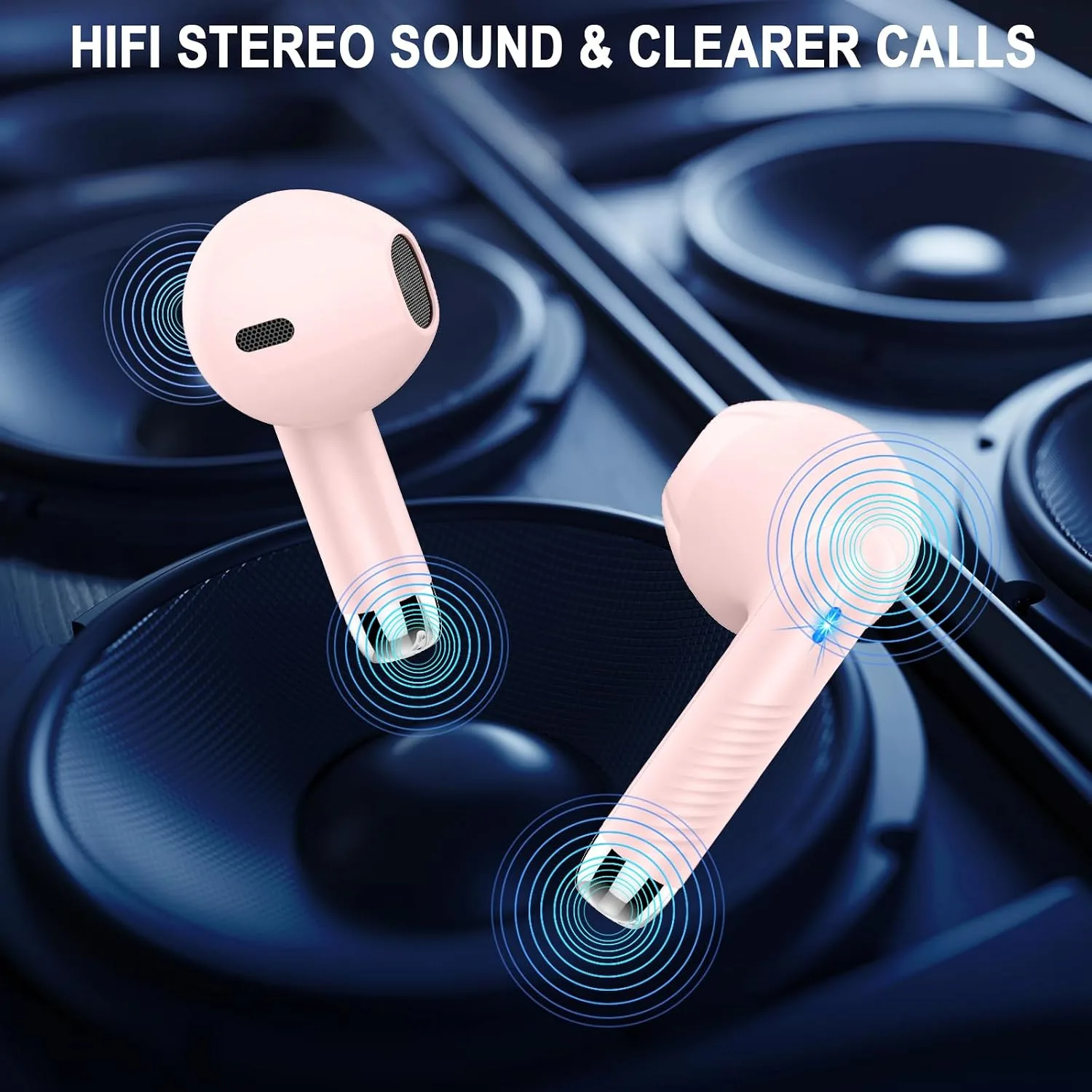 Jxrev Wireless Bluetooth 5.4 Earbuds, 6D Stereo Ear Buds, LED Power Display