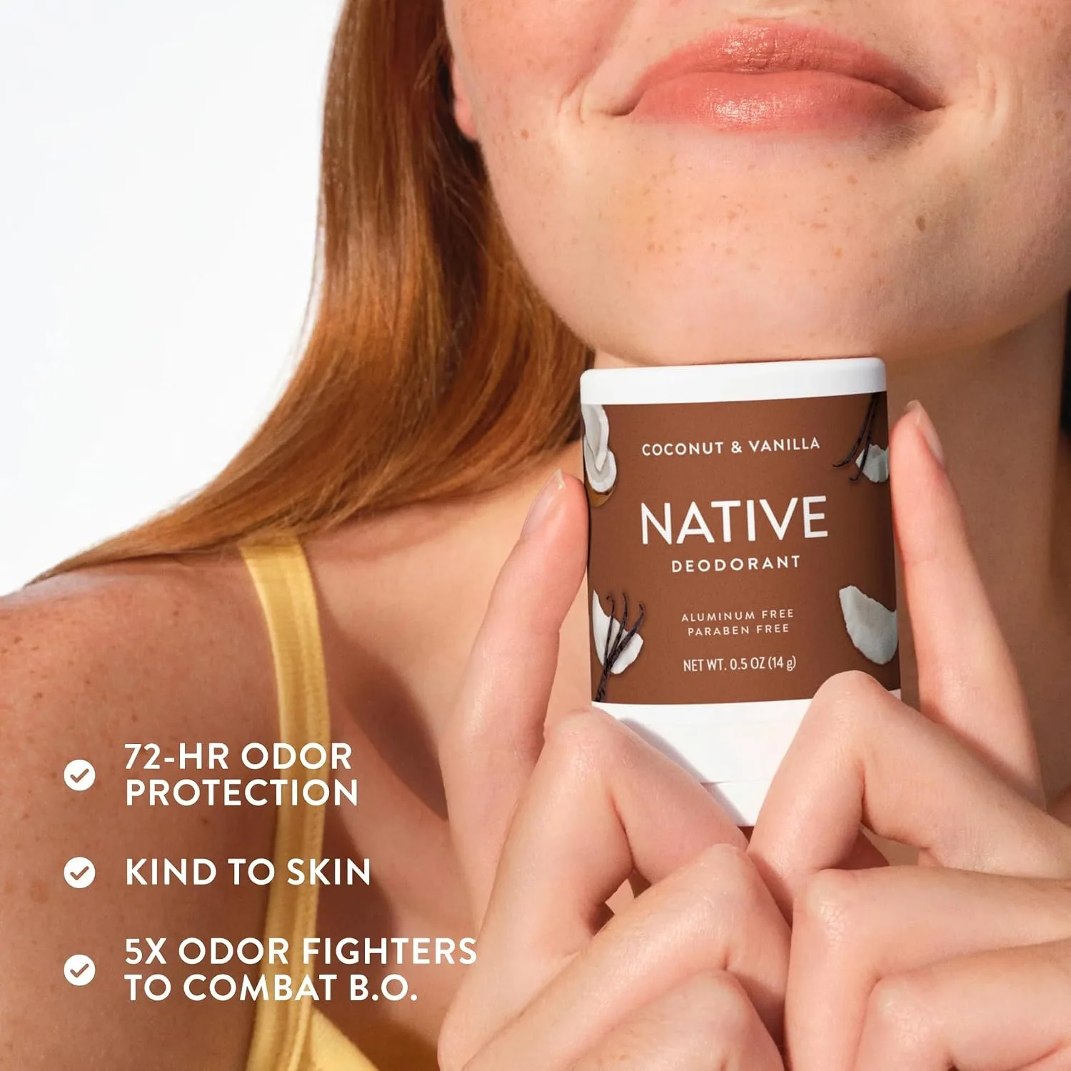 Native Deodorant, Aluminum Free, Coconut & Vanilla, for Women and Men, Travel Size 0.5oz (Pack of 4)