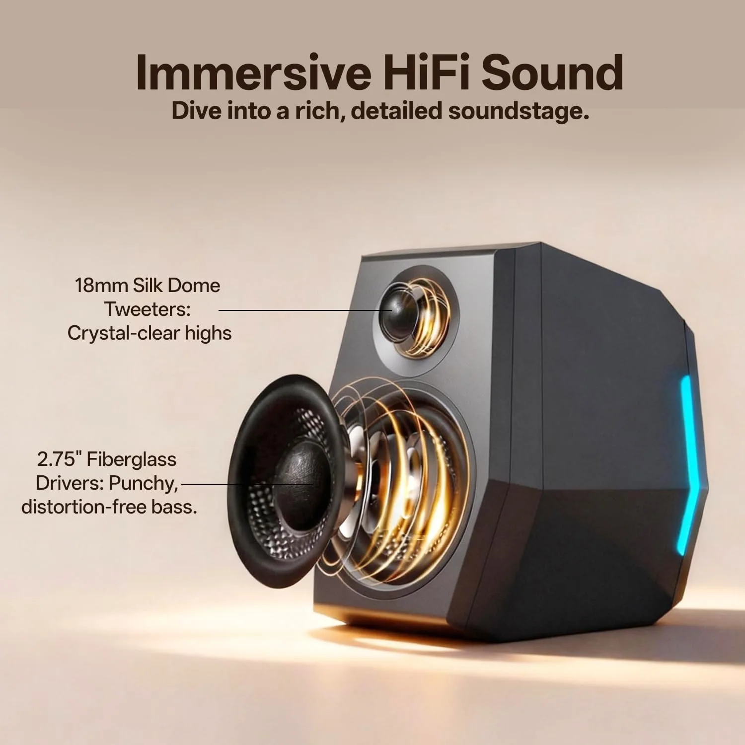 Sanyun SW209 36W 2.0 Gaming Speakers, Tactical Audio Map with 3 DSP Modes
