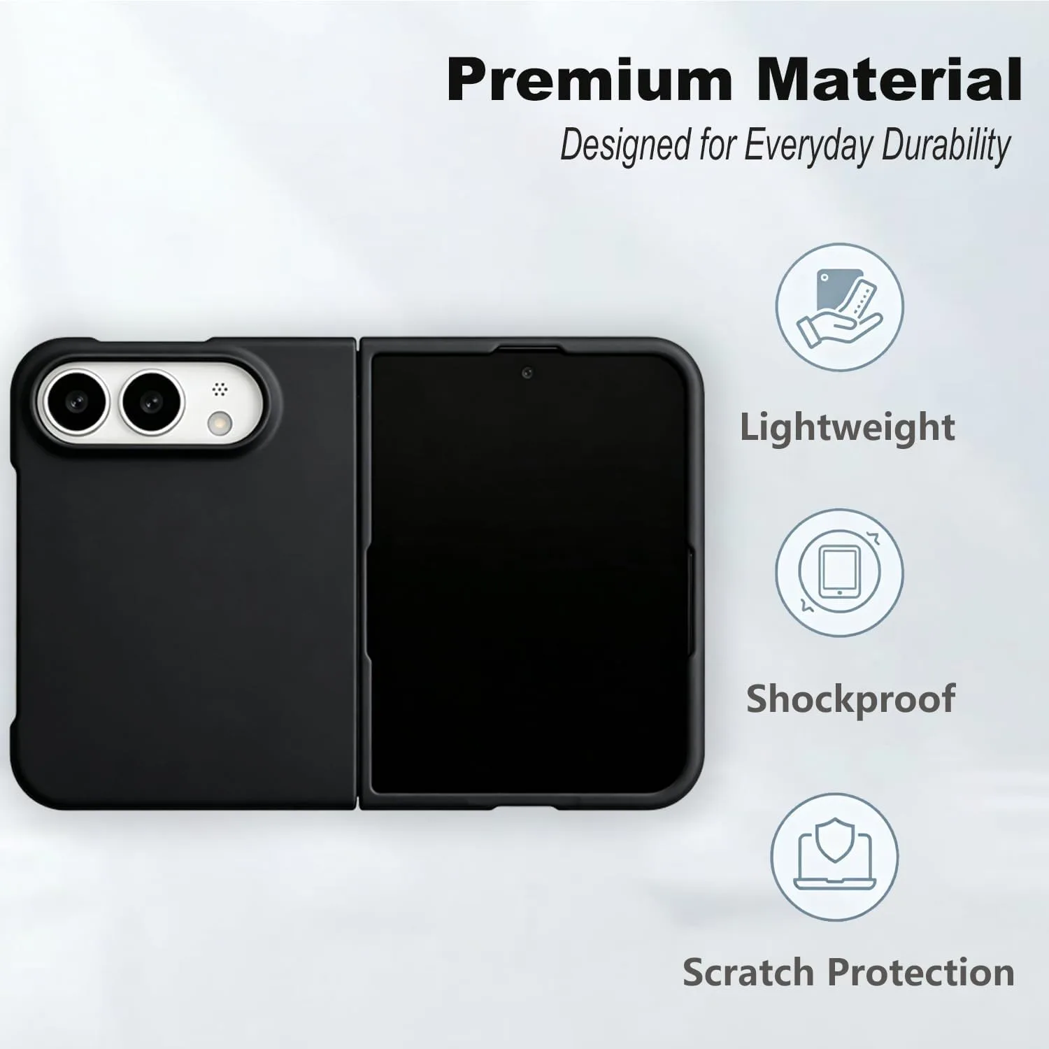 Matte PC Case for iPhone Duo - Black