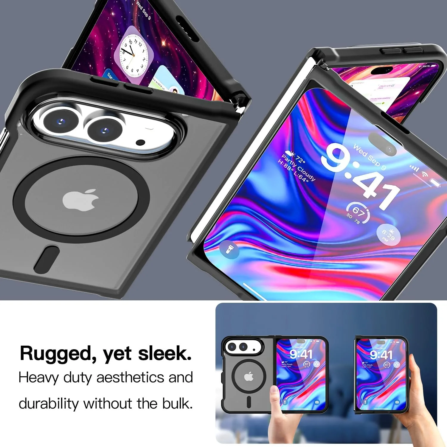 AICase for iPhone Duo Case,Fold Matte Translucent Fit for Magsafe
