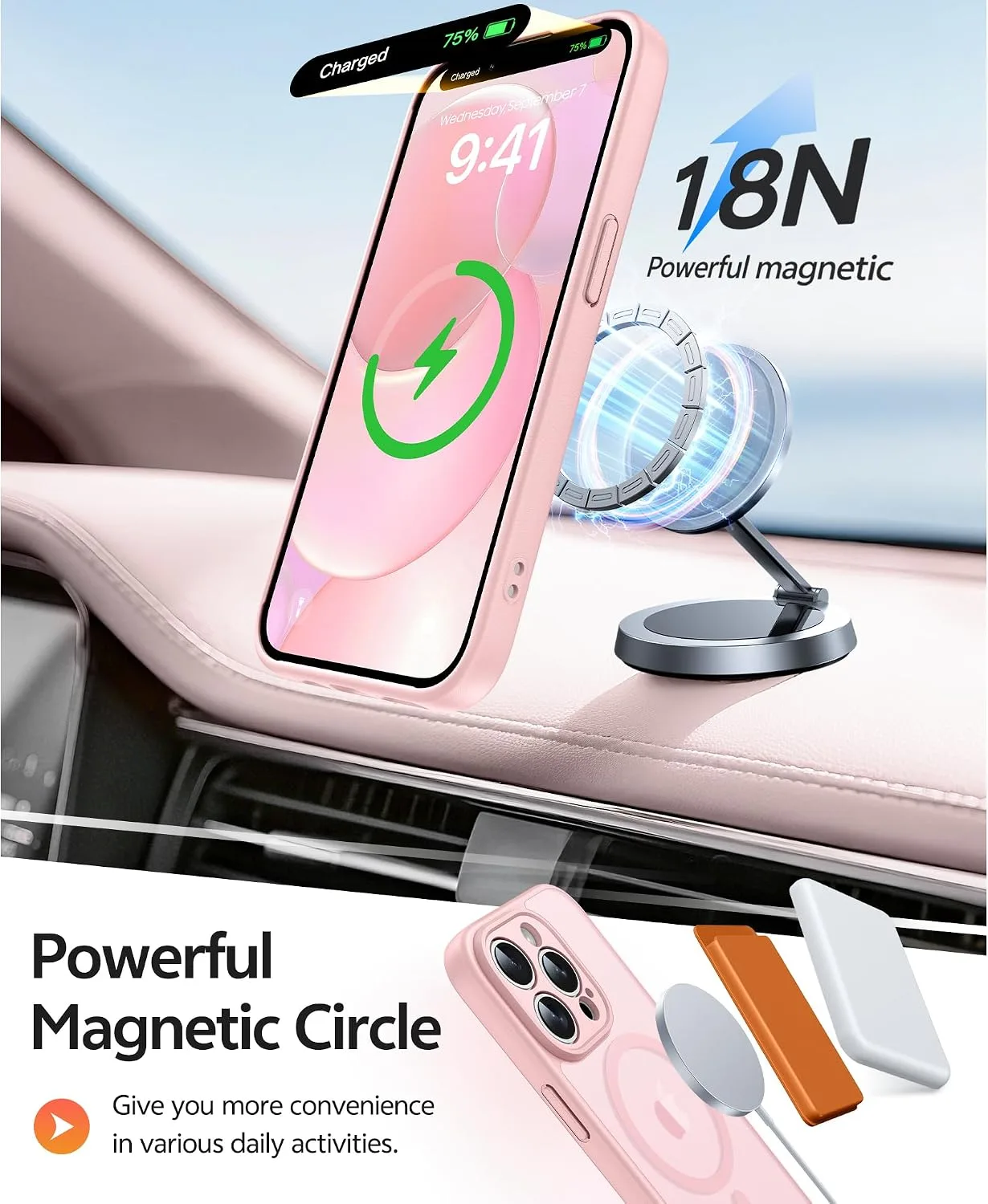 FNTCASE for iPhone 13 Pro Case, Fit for Magsafe, Screen Protector