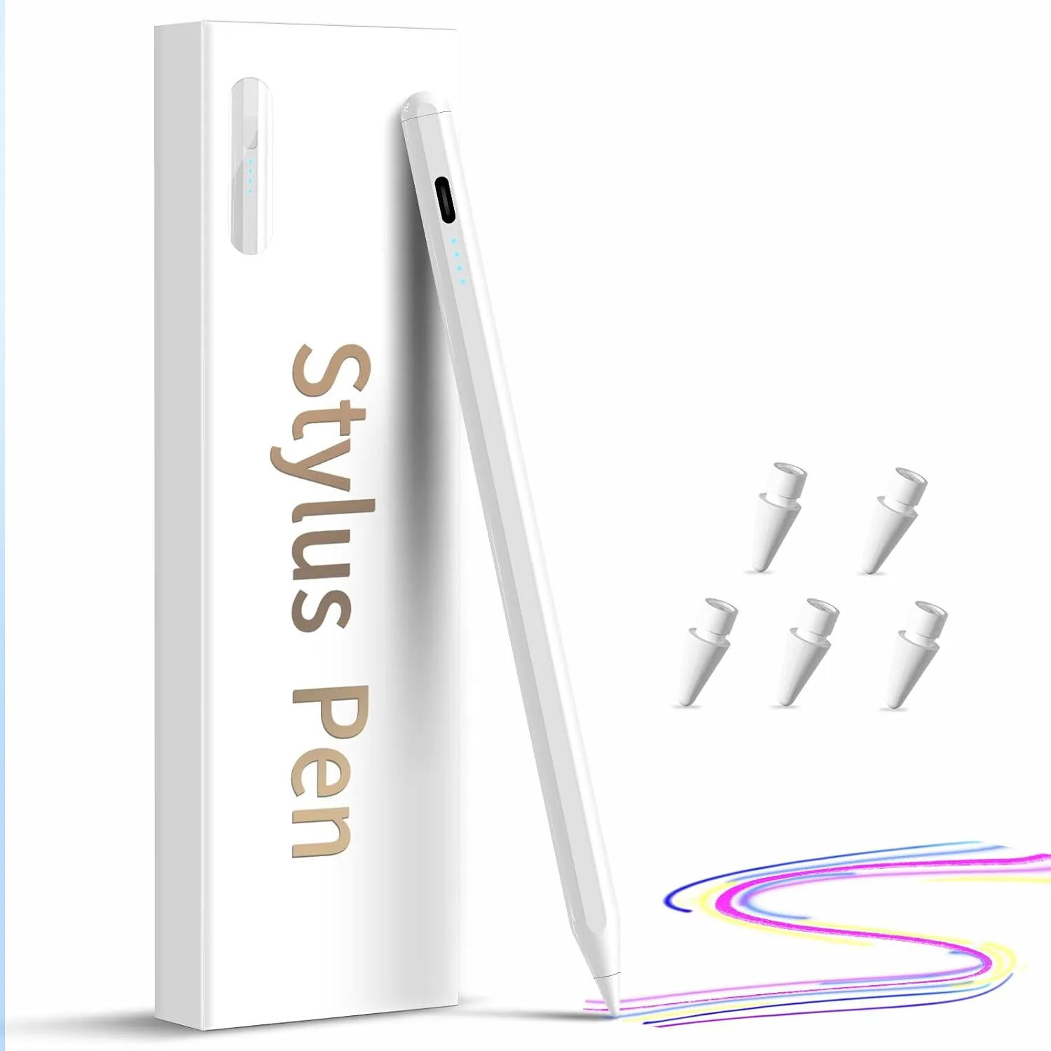 Stylus Pen for iPad2018-2026, Fast Charge iPad Stylus, Palm Rejection(PK)