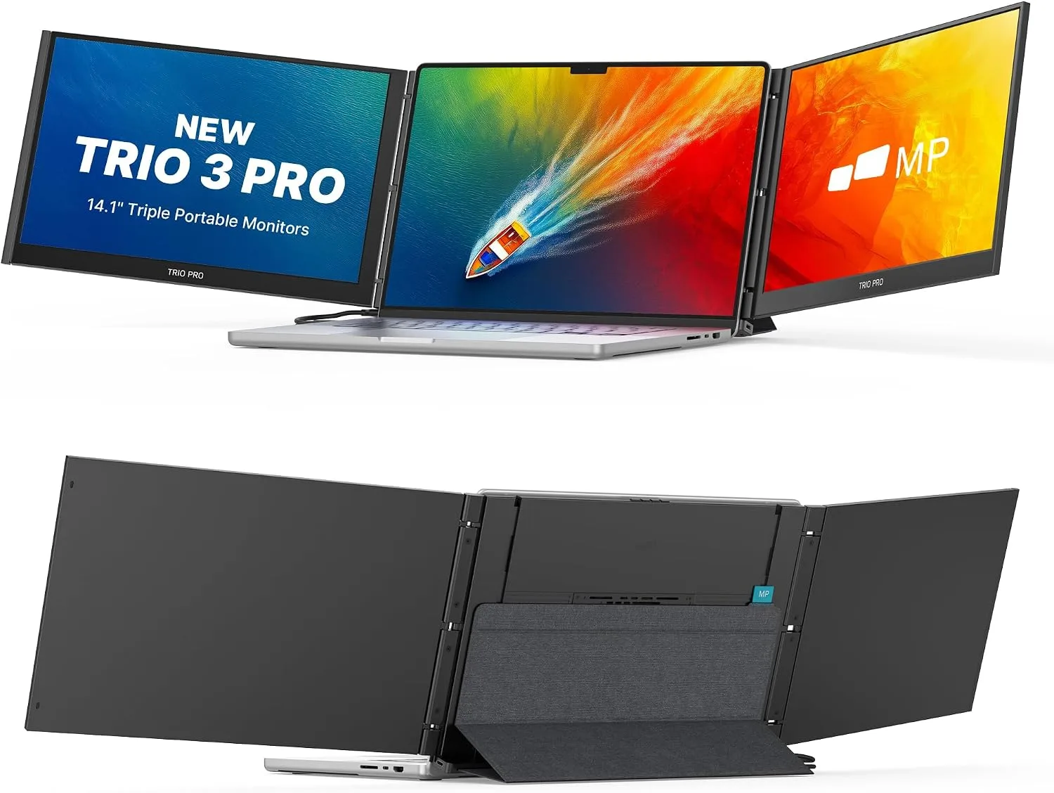 Trio 3 Pro 14.1" 1400p Mobile Pixels Portable Laptop Monitor(2026 Version)