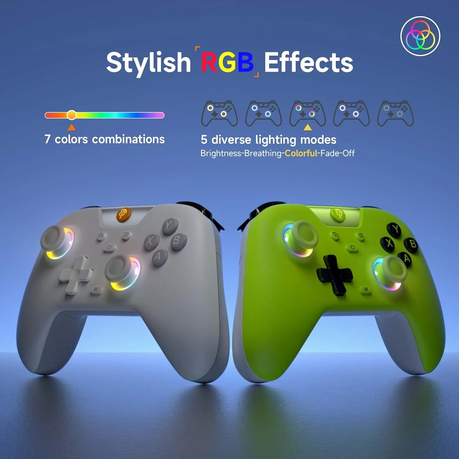 EasySMX X05 Wireless Game Controller for PC,Switch, Android,Steam,White