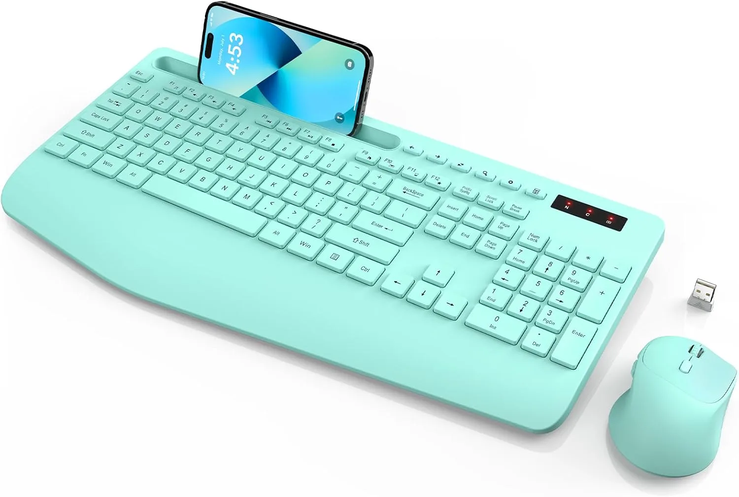 SABLUTE Wireless Keyboard and Mouse Combo, 2.4GHz, Ergonomic Wrist Rest