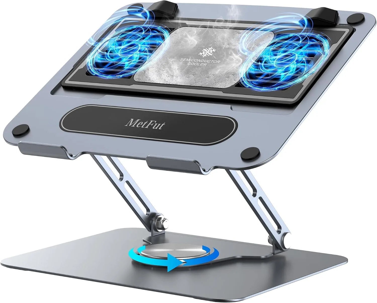 Metfut Laptop Cooling Pad with Detachable Fan & Cooler,360° Rotation Base