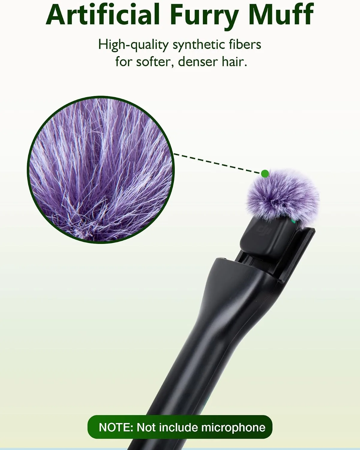 Microphone Windscreen for DJI Mic Mini - 2 Packs Furry Mic Wind Muff Cover Suitable for DJI Mini Reduce Wind Noise (Purple)