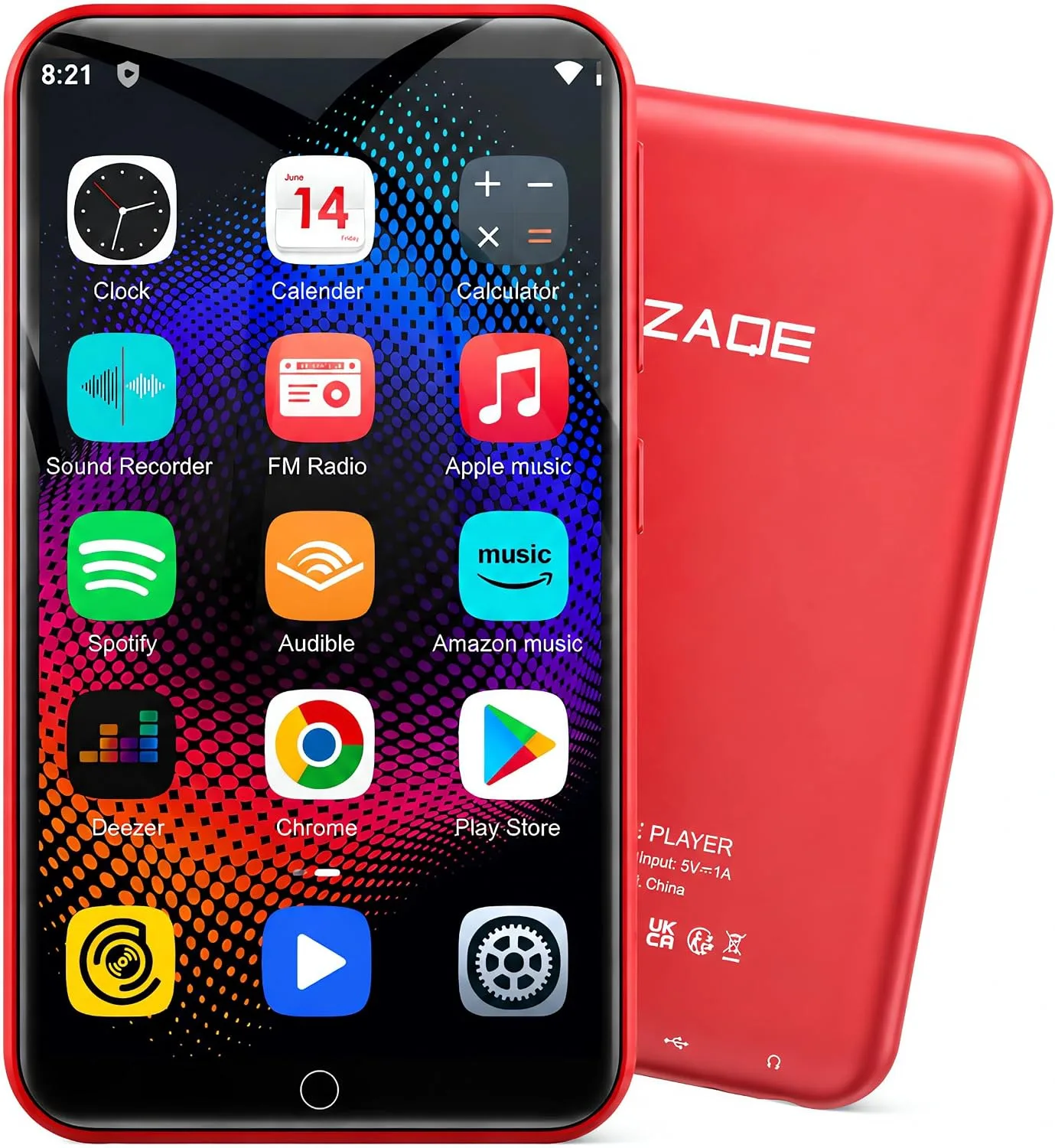 MP3 Player with Bluetooth and WiFi, ZAQE 16GB Music Player with Spotify,Pandora,4" Touch Screen Android MP4 MP3 Player for Kids with Audible