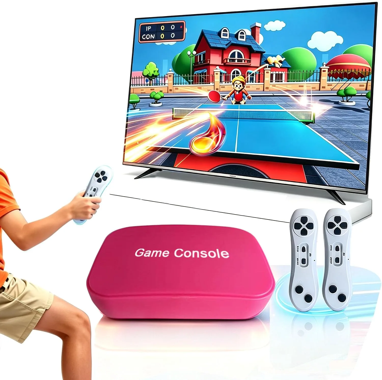 TV Game for Kids with 100+ Video Games,indoor Game System for kids,Red