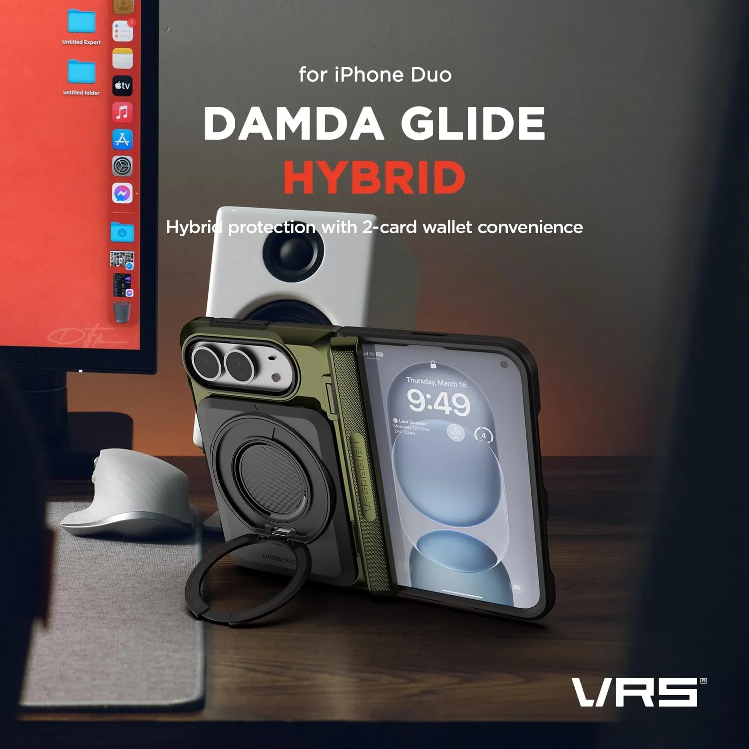 VRS DESIGN Damda Glide Hybrid for iPhone Duo Case - Matte Black