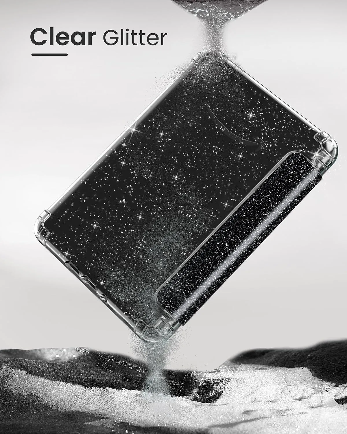 MoKo Case for 7" Kindle Paperwhite 12th Gen & Colorsoft 2024, Glitter Black