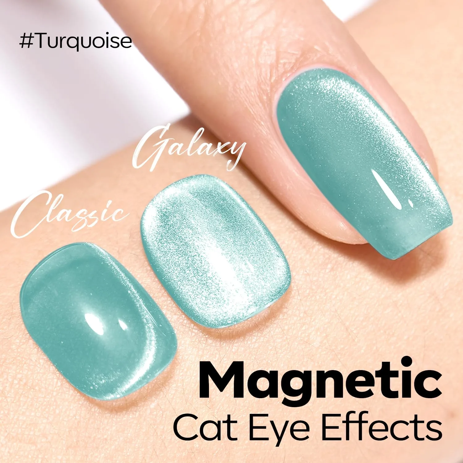 modelones Green Cat Eye Gel Nail Polish Blue Turquoise Gel Polish