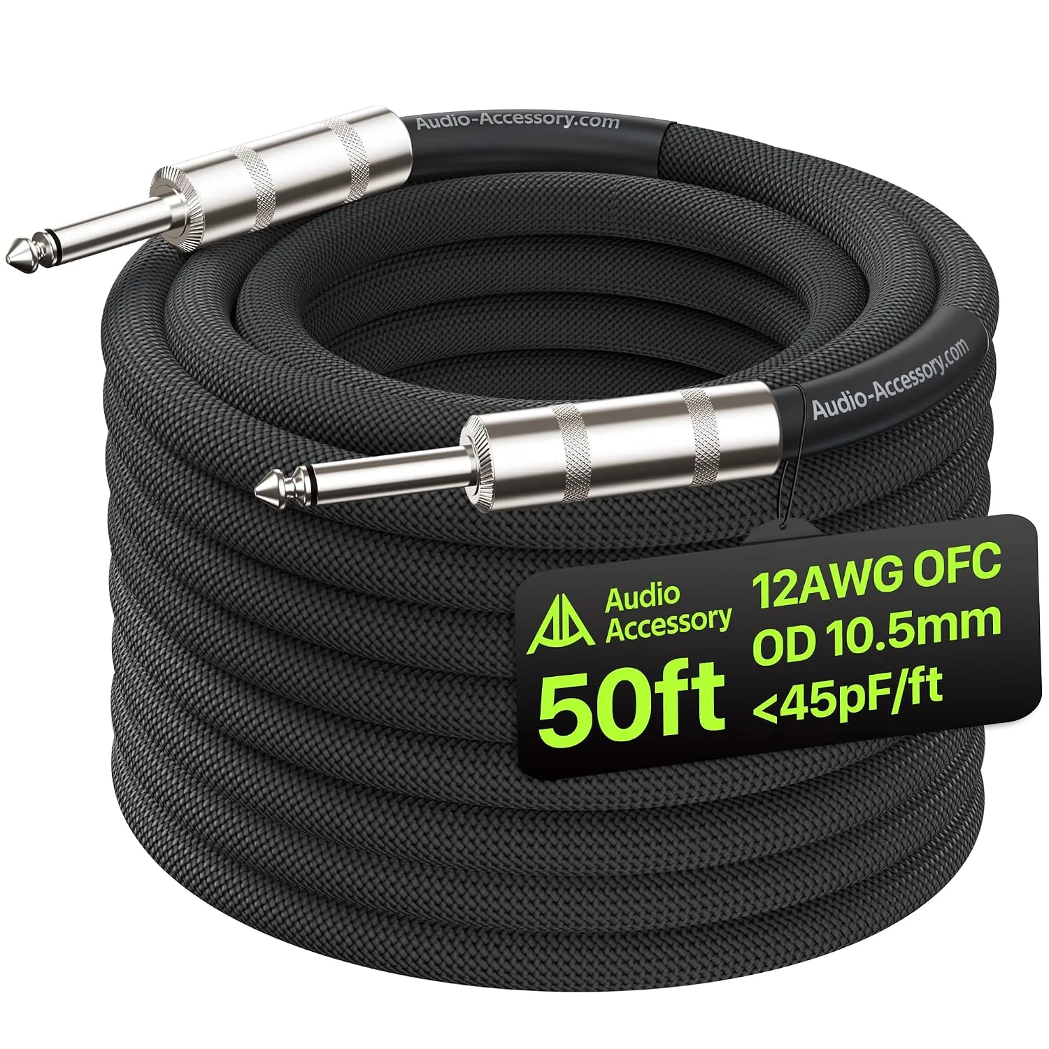 Cable para parlante AA AUDIO ACCESSORY 1/4 pulg 50ft 12 AWG trenzado nylon Kevlar