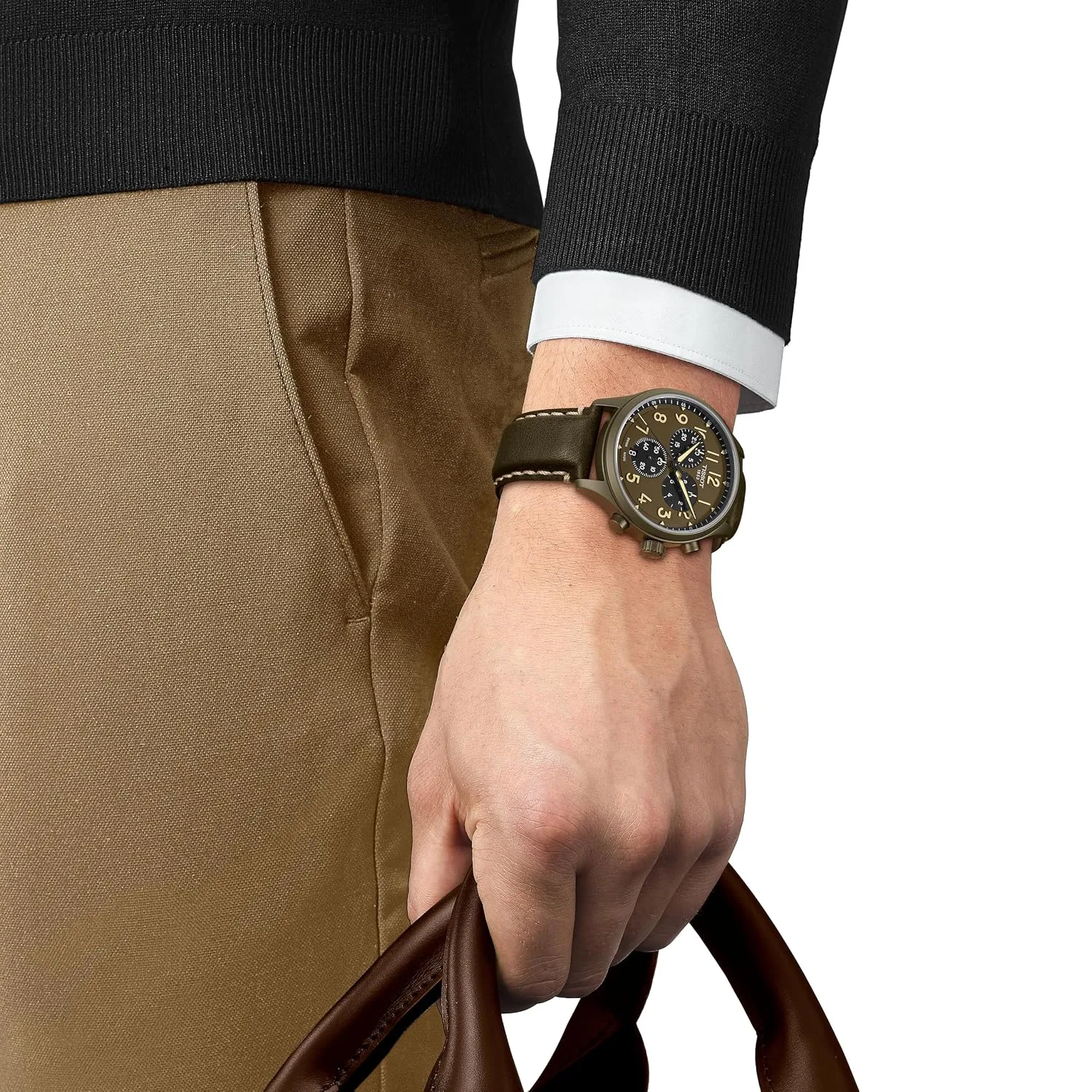 Tissot Chrono XL, Swiss Quartz Chronograph, 45mm, Khaki Dial, Men’s Watch