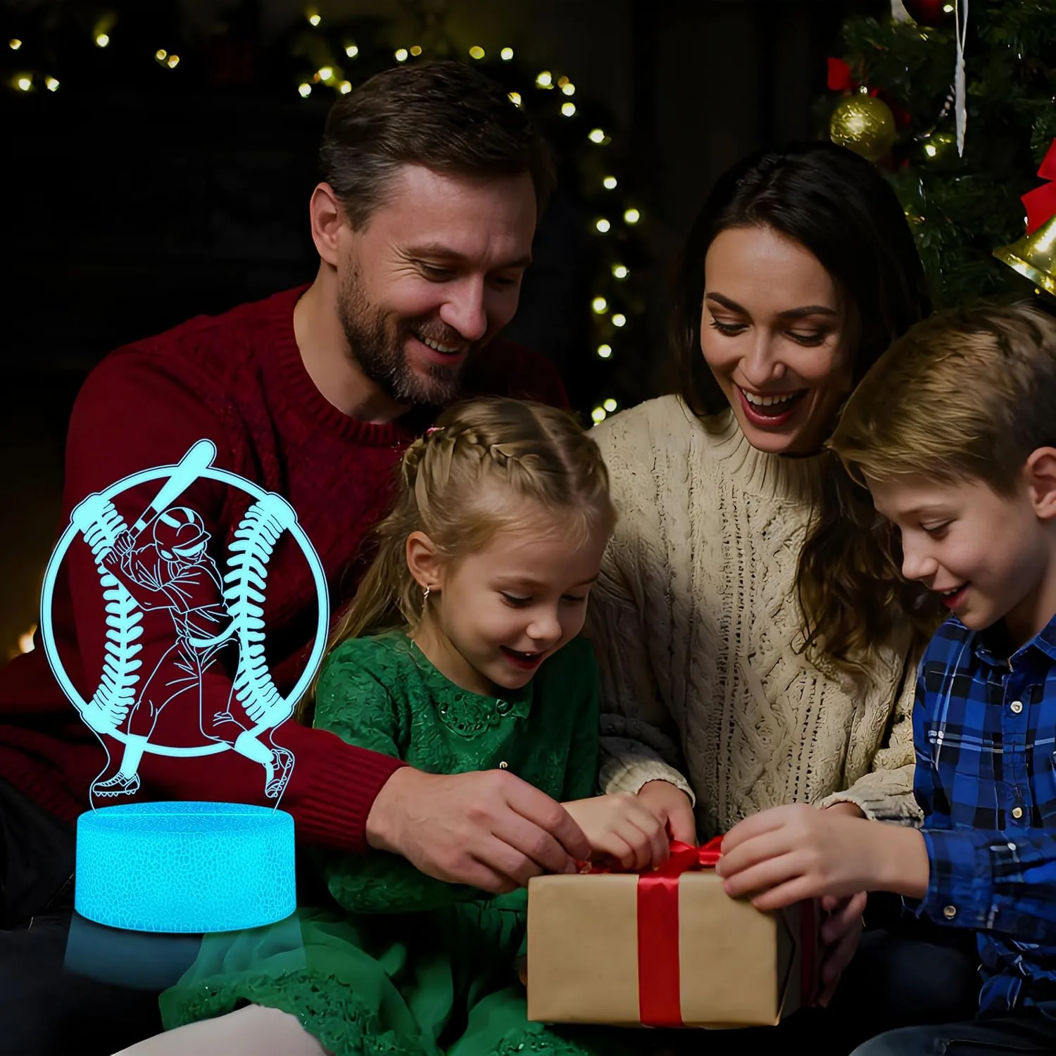 Baseball Gifts for Boys 8-12, 3 Patterns LED 3D Illusion Lamp 16 Colors with Remote Control, Baseball Room Decor, Birthday Stocking Stuffers for Teens Boys Girls