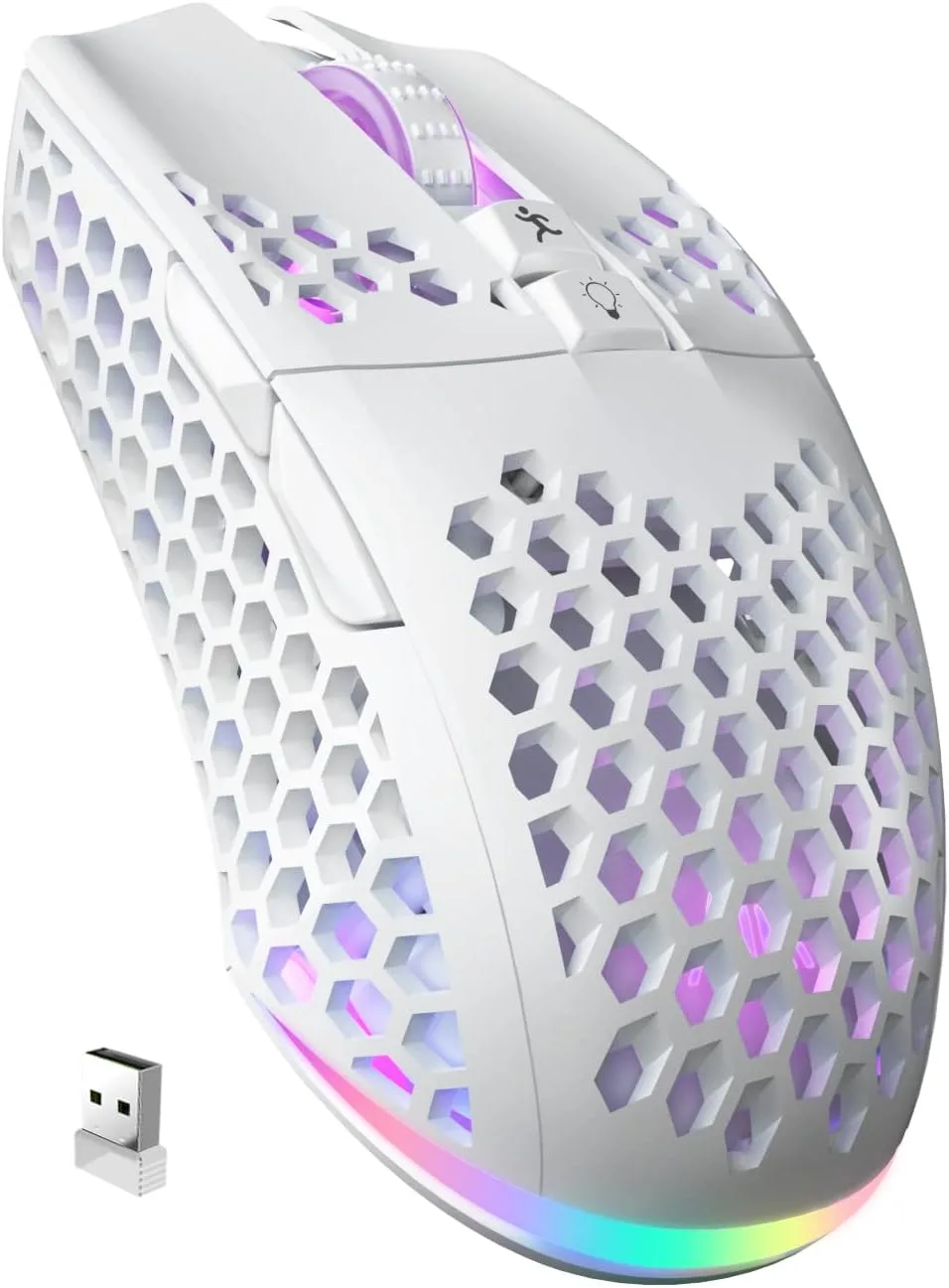 Mouse Gamer Solakaka SM600 inalámbrico con conexión tri-mode BT5.0/Type-C/2.4G, 7 botones programables y luz RGB