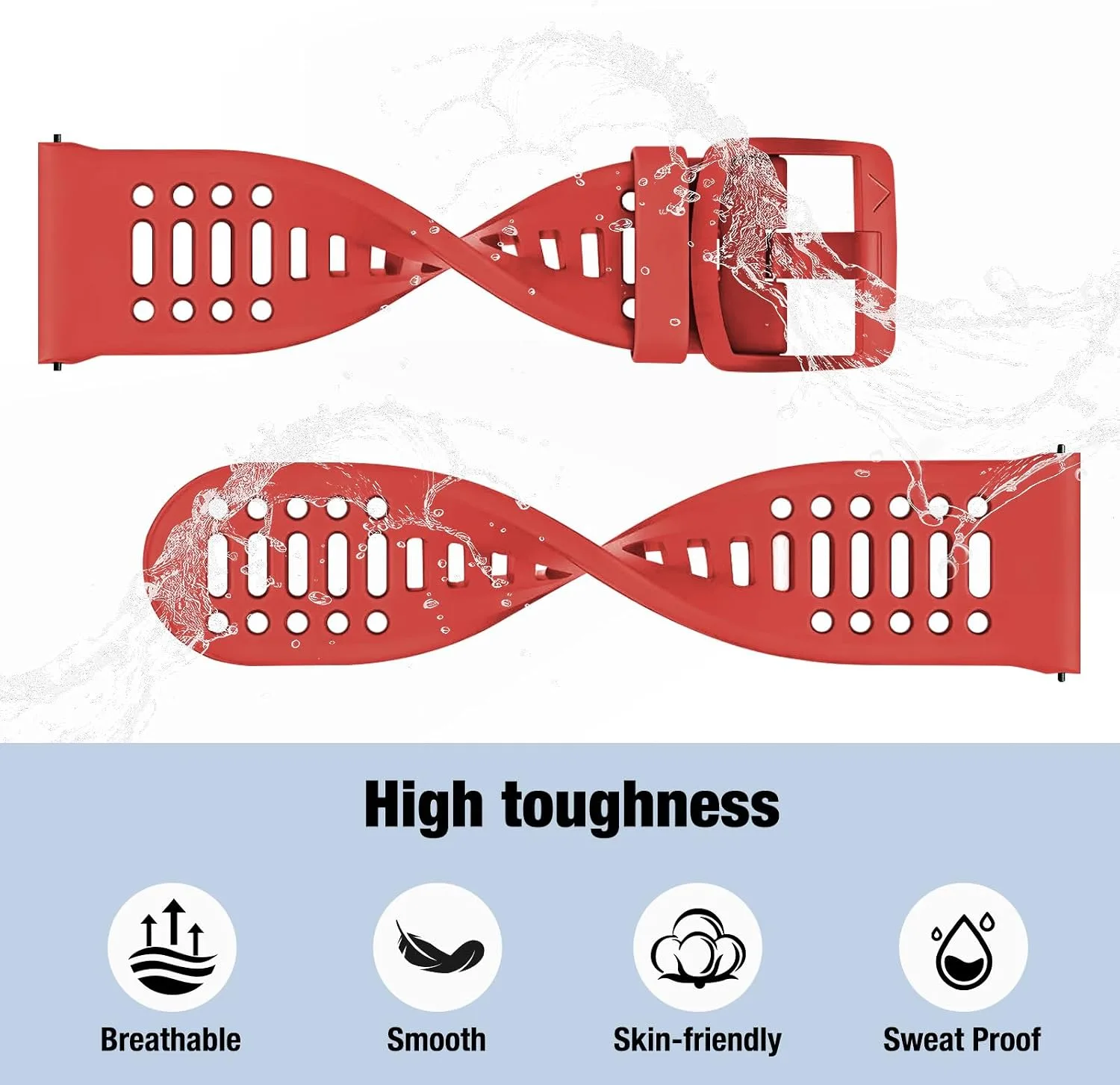 Watch Band for Coros PACE 2/APEX 2/APEX 42mm, 20mm Quick Release Silicone Replacement Band