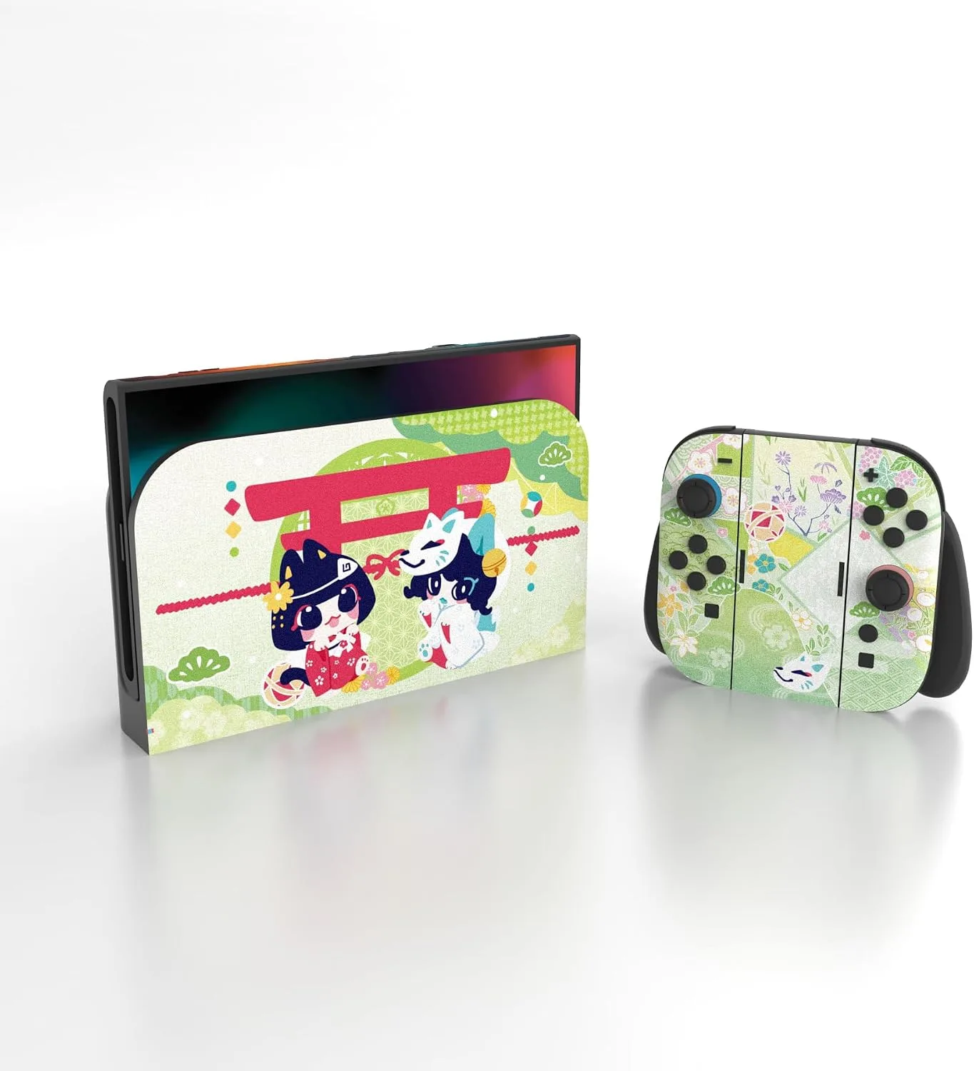 PlayVital for Nintendo Switch 2 Skin Full Set (2-Pack) - Protective Vinyl Decal Stickers for Switch 2 Console, Joycons, Handle Grips & Dock | No Residue, Anti-Scratch - Wishing Shrine