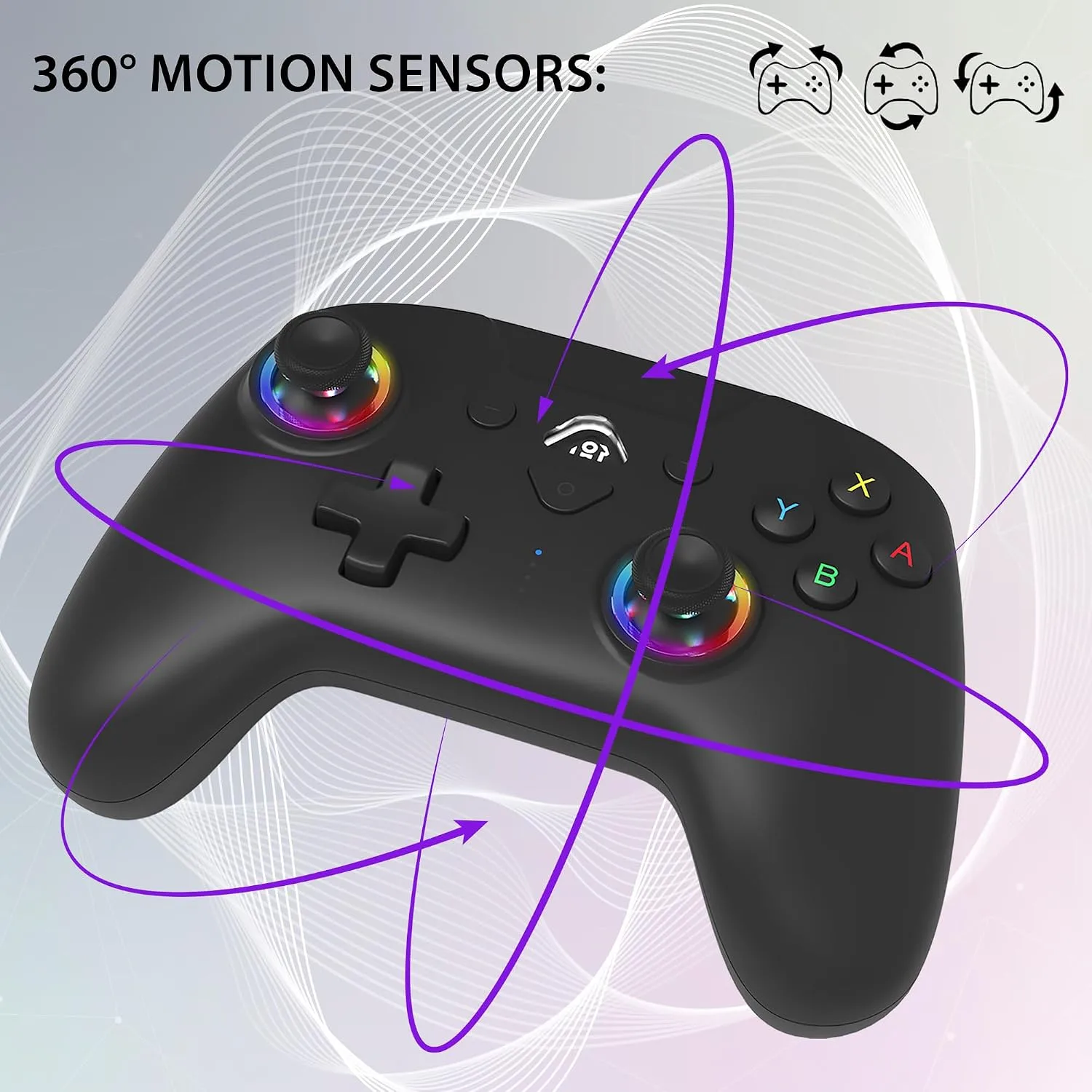 SUBSONIC Switch and Switch 2 Wireless Controller - LED Pro controller Black