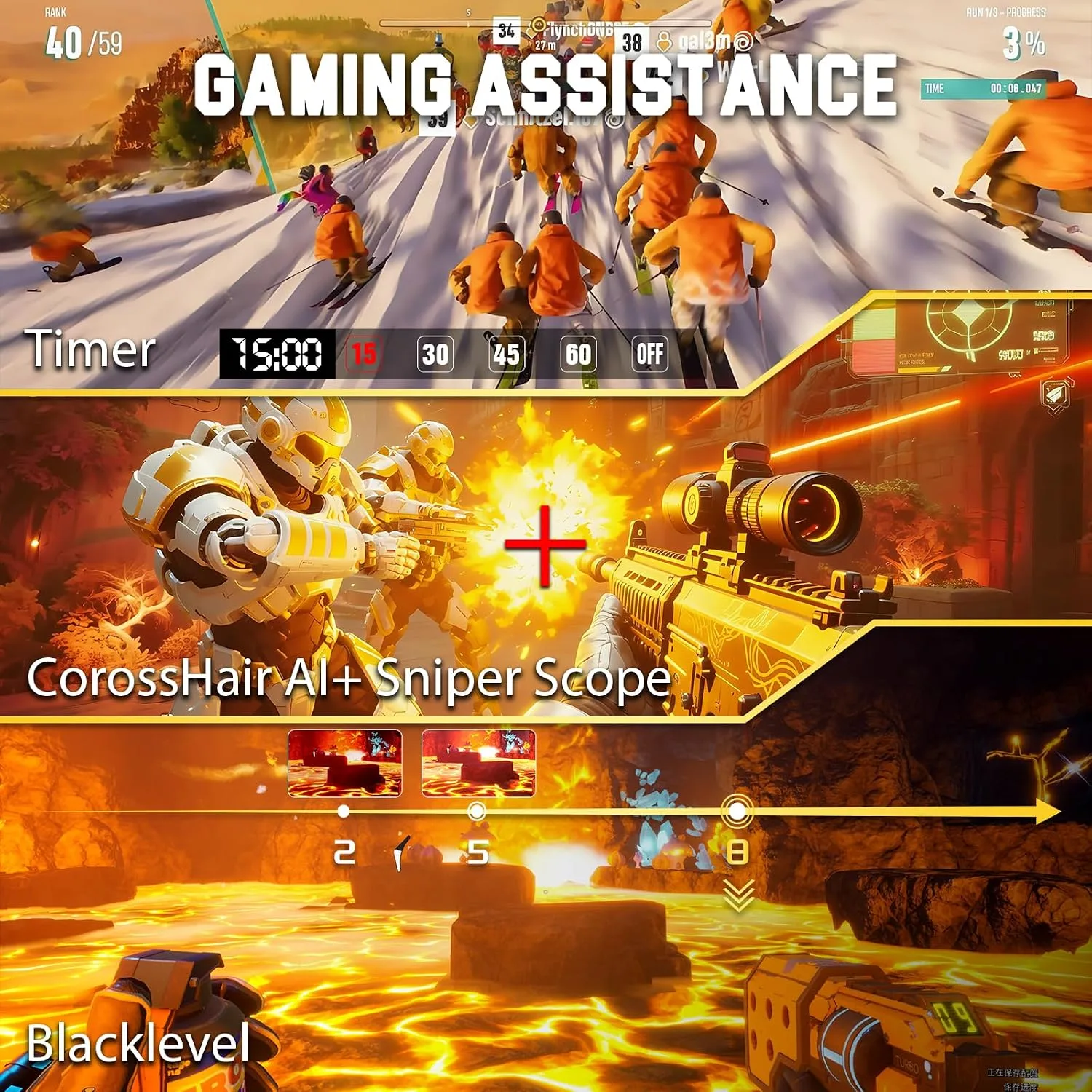 SANSUI Gaming Monitor 27 inch 1440p 200Hz 180Hz Computer Monitor