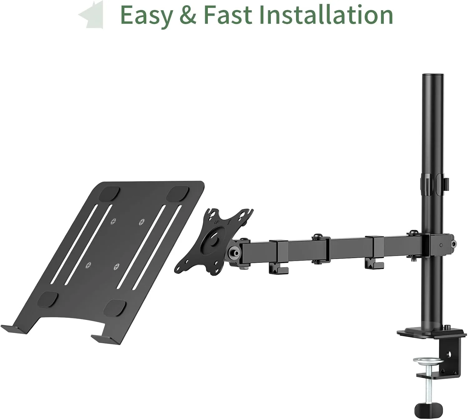 UPGRAVITY Black Laptop Desk Mount for 17 inch Notebook or 14”-32” Monitor