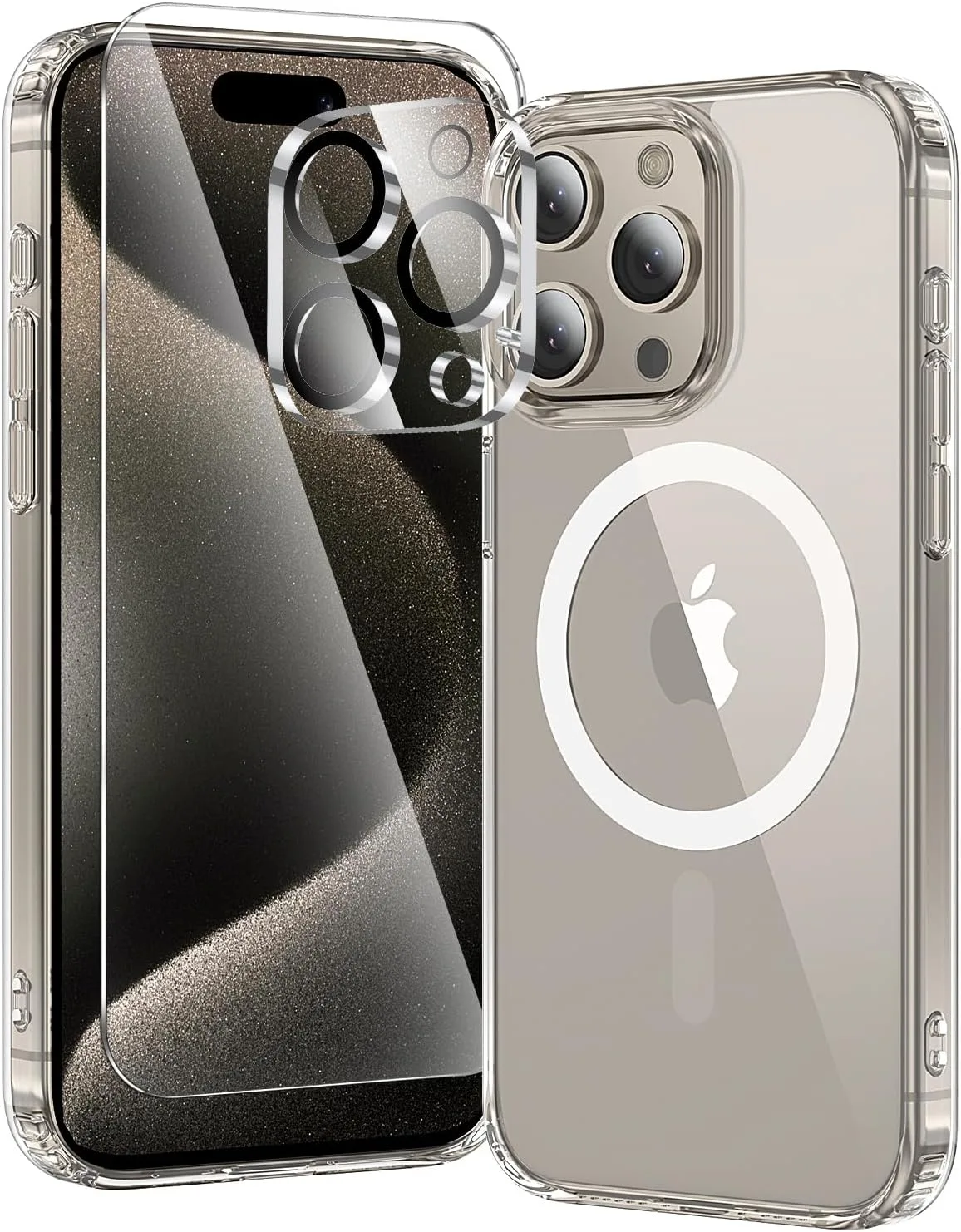 toushion 3 in 1 for iPhone 15 Pro Max Case Clear