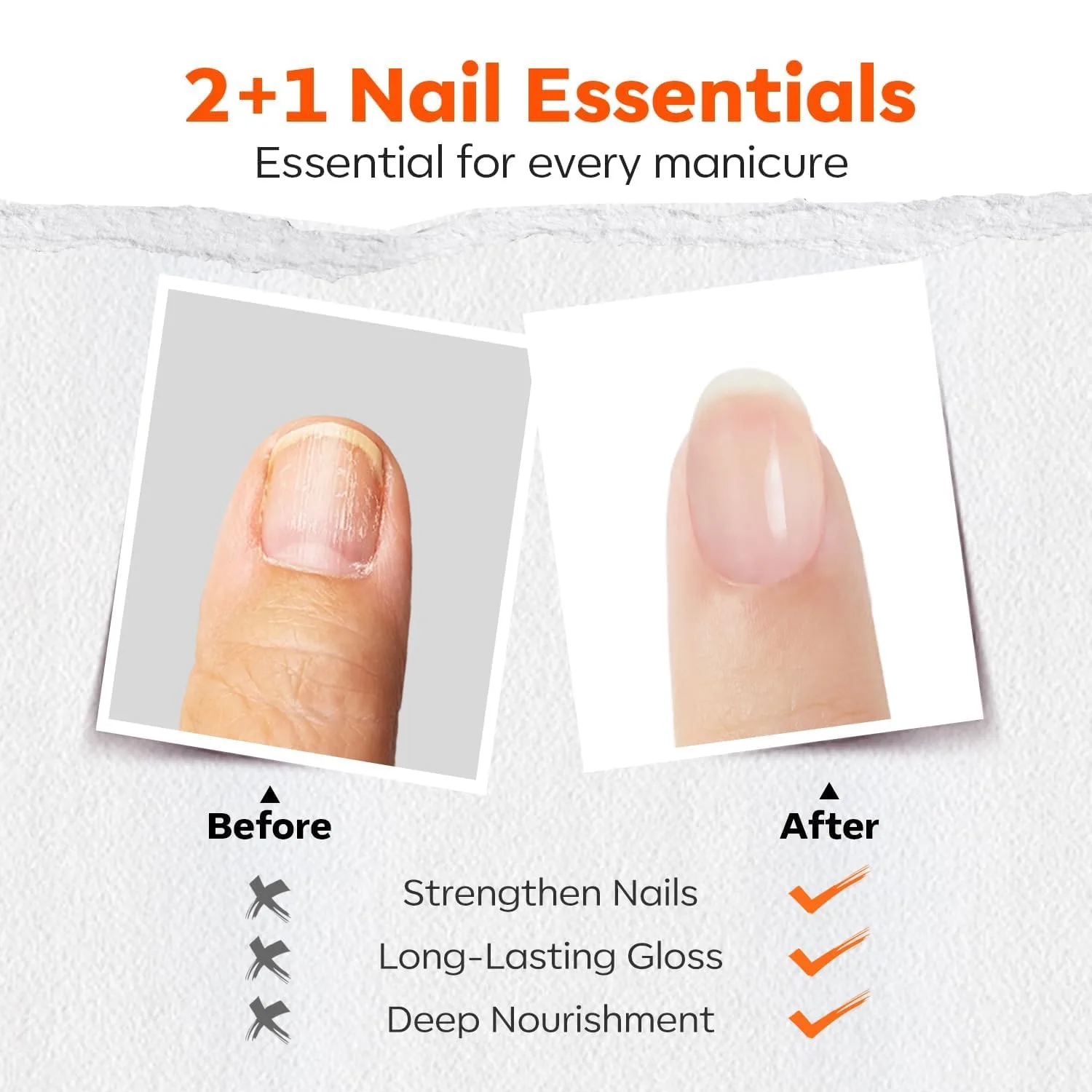 modelones 3-in-1 Nail Top & Base Coat, Quick Dry Long Lasting Shine