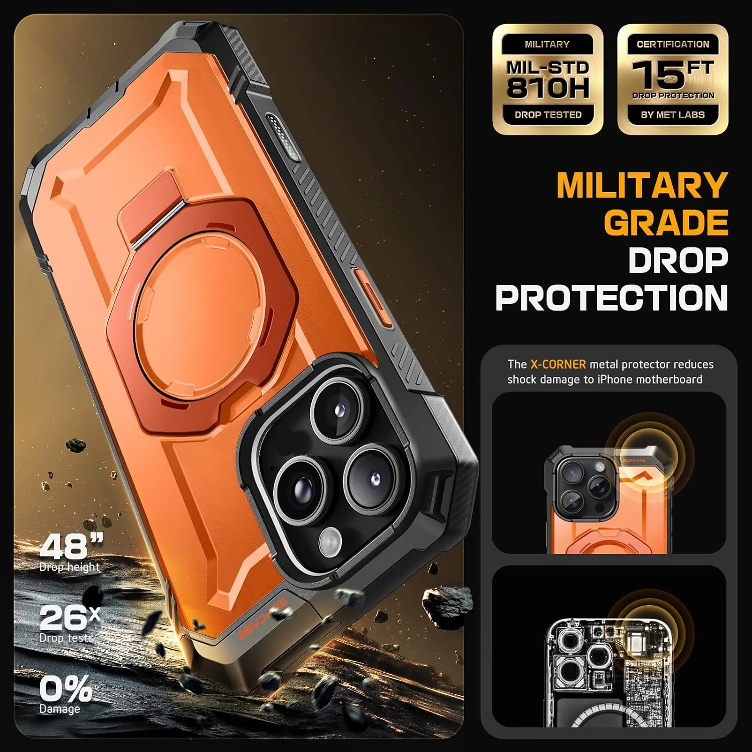 SUPCASE for iPhone 16 Pro Case with Camera Control Capture Button, Magma