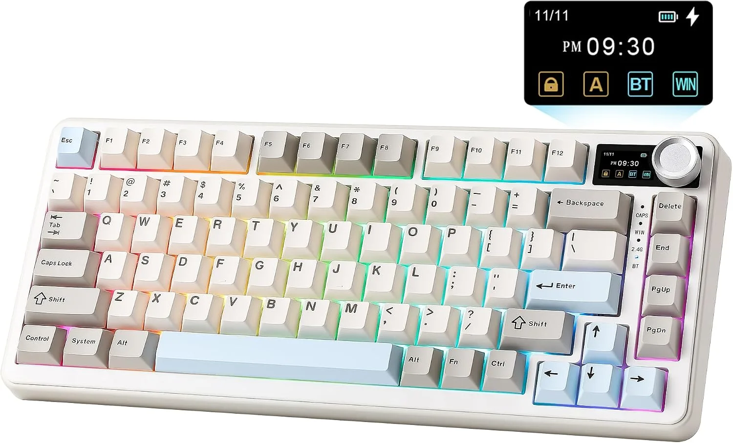 Teclado Gamer Yunzii B75 PRO MAX 75% Beige con Switch Milk