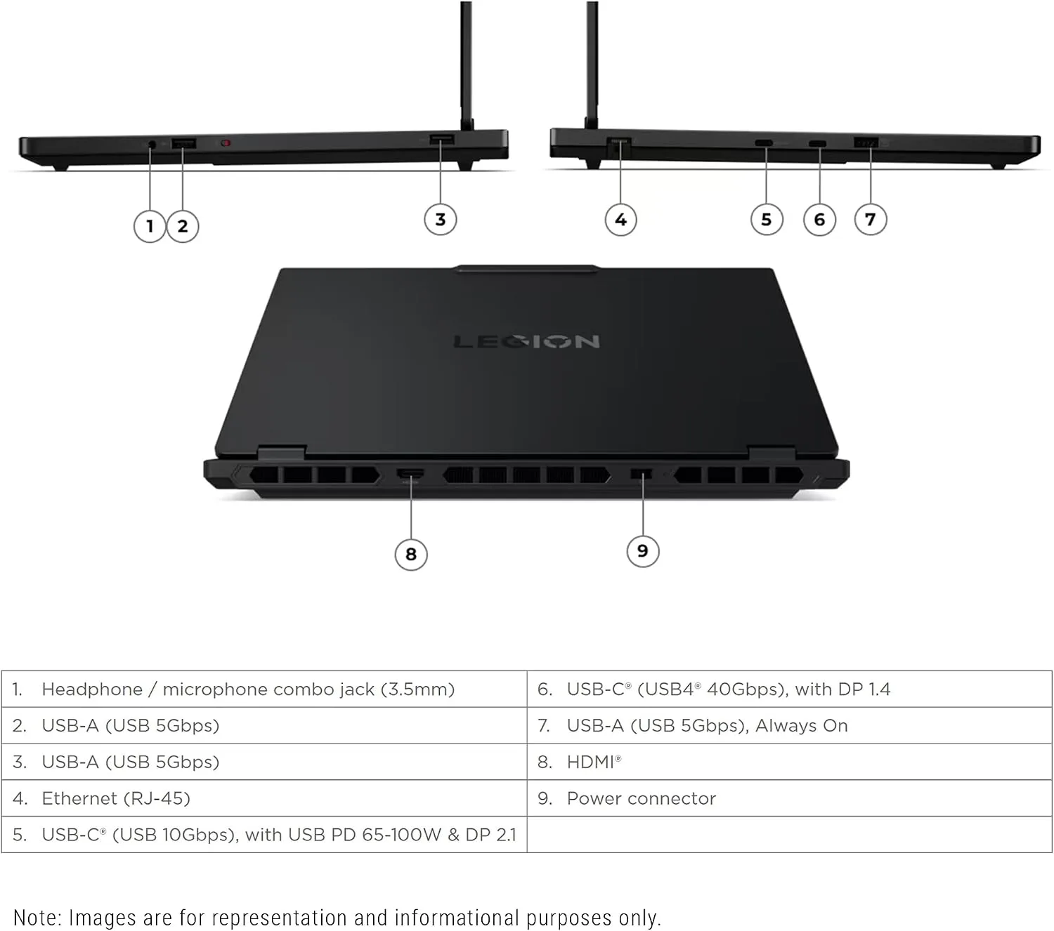 Lenovo Legion 5 Gen 10 Gaming Laptop, AMD Ryzen 7-260, 32 GB DDR5 RAM, 2 TB PCIe SSD, 15.1" WQXGA (2560x1600) Display, Nvidia G-Force RTX 5060, 24-Zone RGB Backlit Keyboard, W11 Pro, Eclipse Black