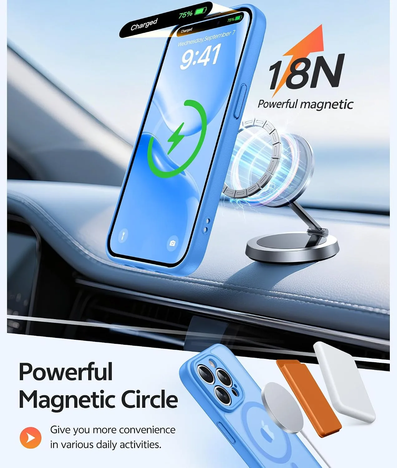 FNTCASE for iPhone 14 Pro Case, Compatible with Magsafe, Screen Protector