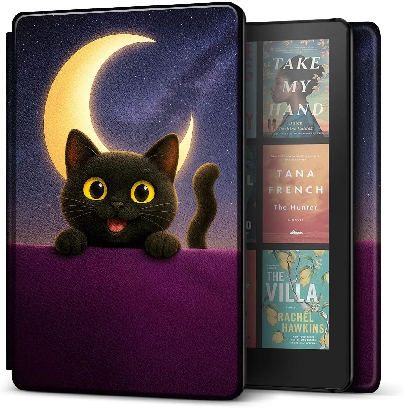 TNP Kindle Paperwhite 12th Gen Case, Colorsoft 7-Inch Cover, Cat Moon
