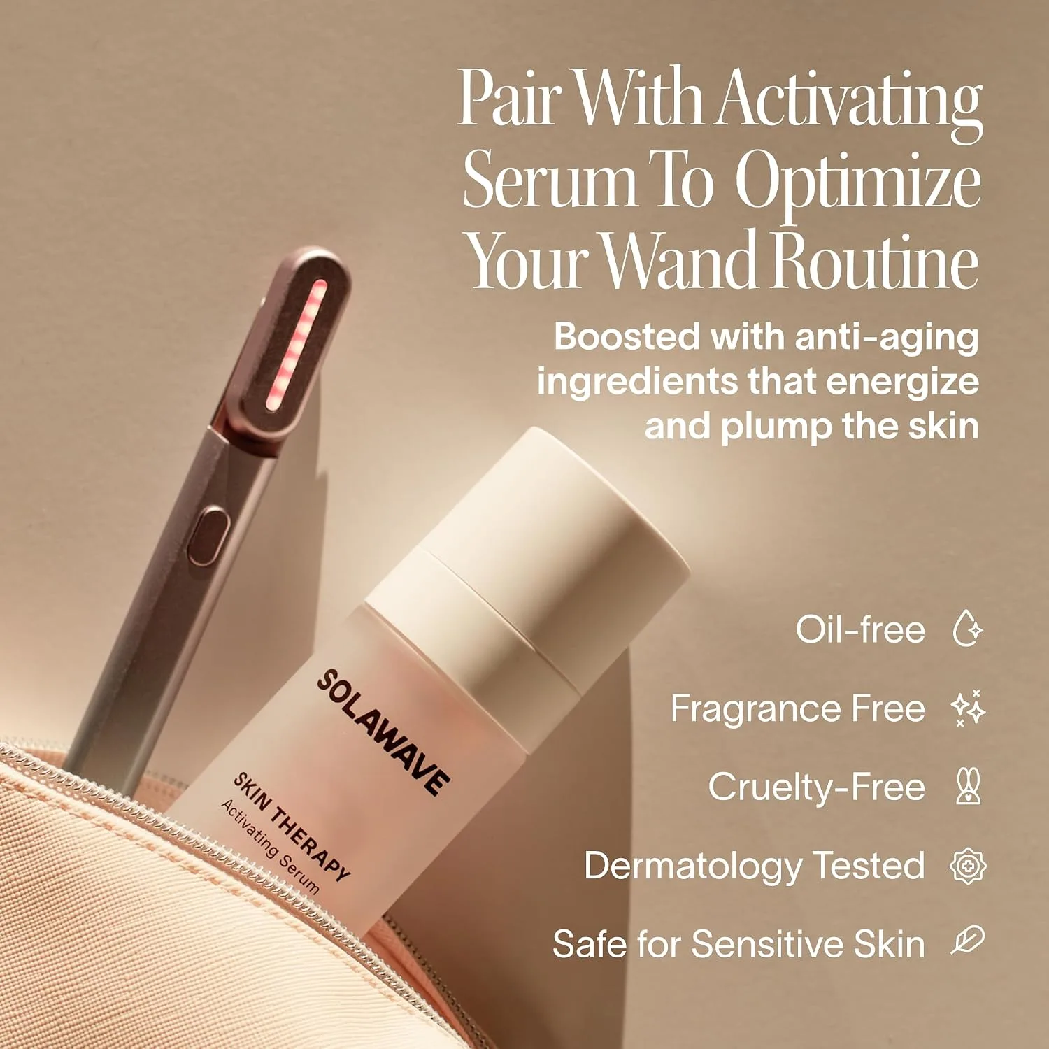 Solawave 4-in-1 Red Light Therapy Wand for Face & Neck + Activating Serum
