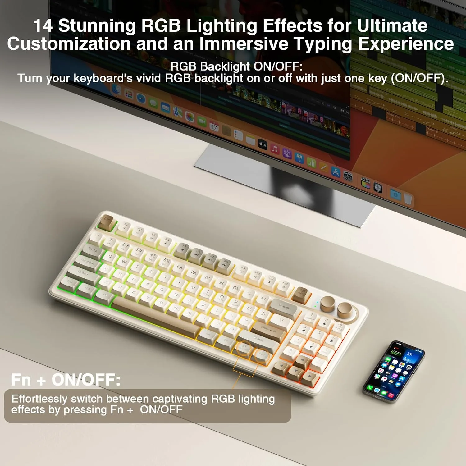 SOLAKAKA SK90 75% Wireless Gaming Keyboard with Media Knob & Number Pad